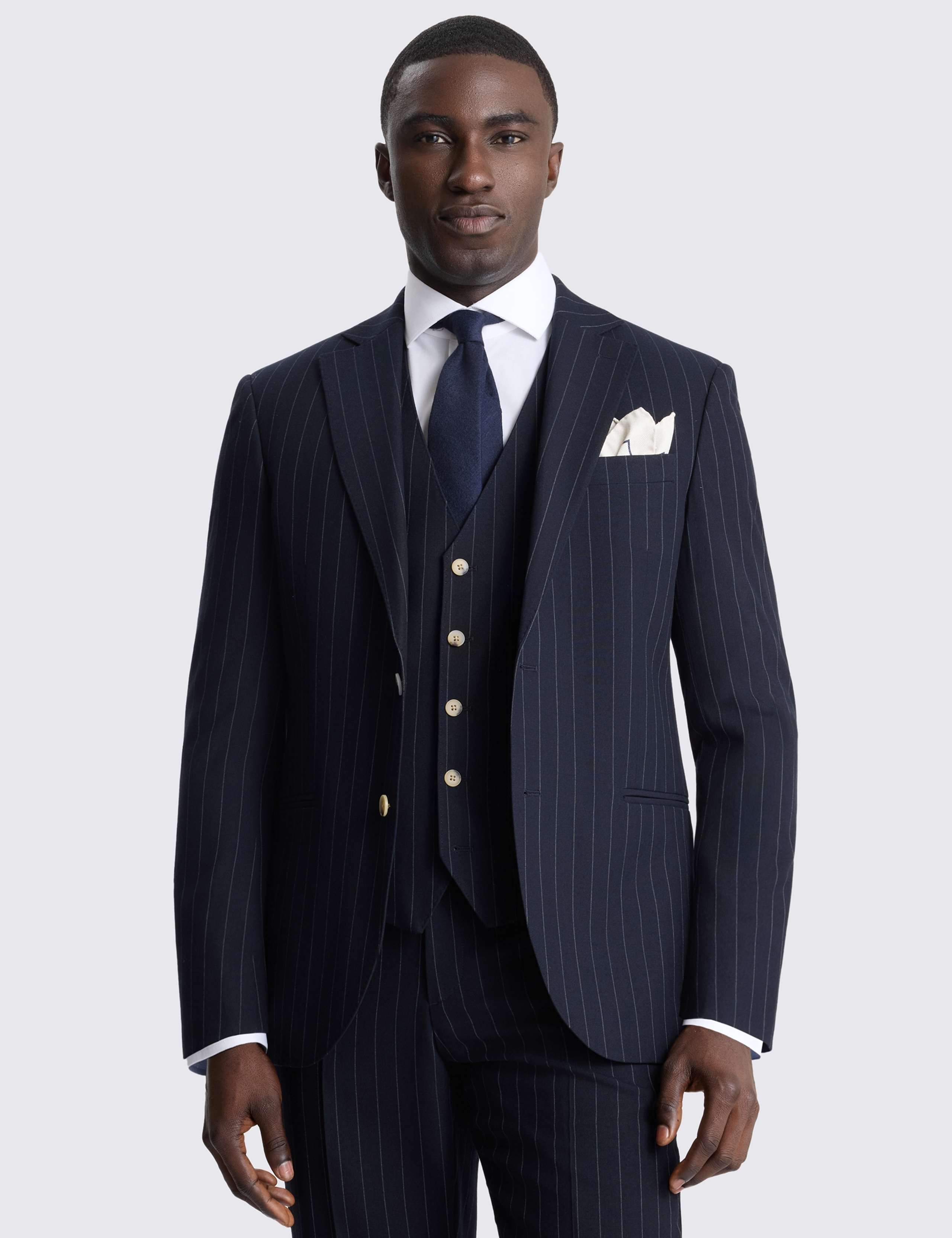 Tailored Fit Striped Stretch Suit Jacket 5 of 7