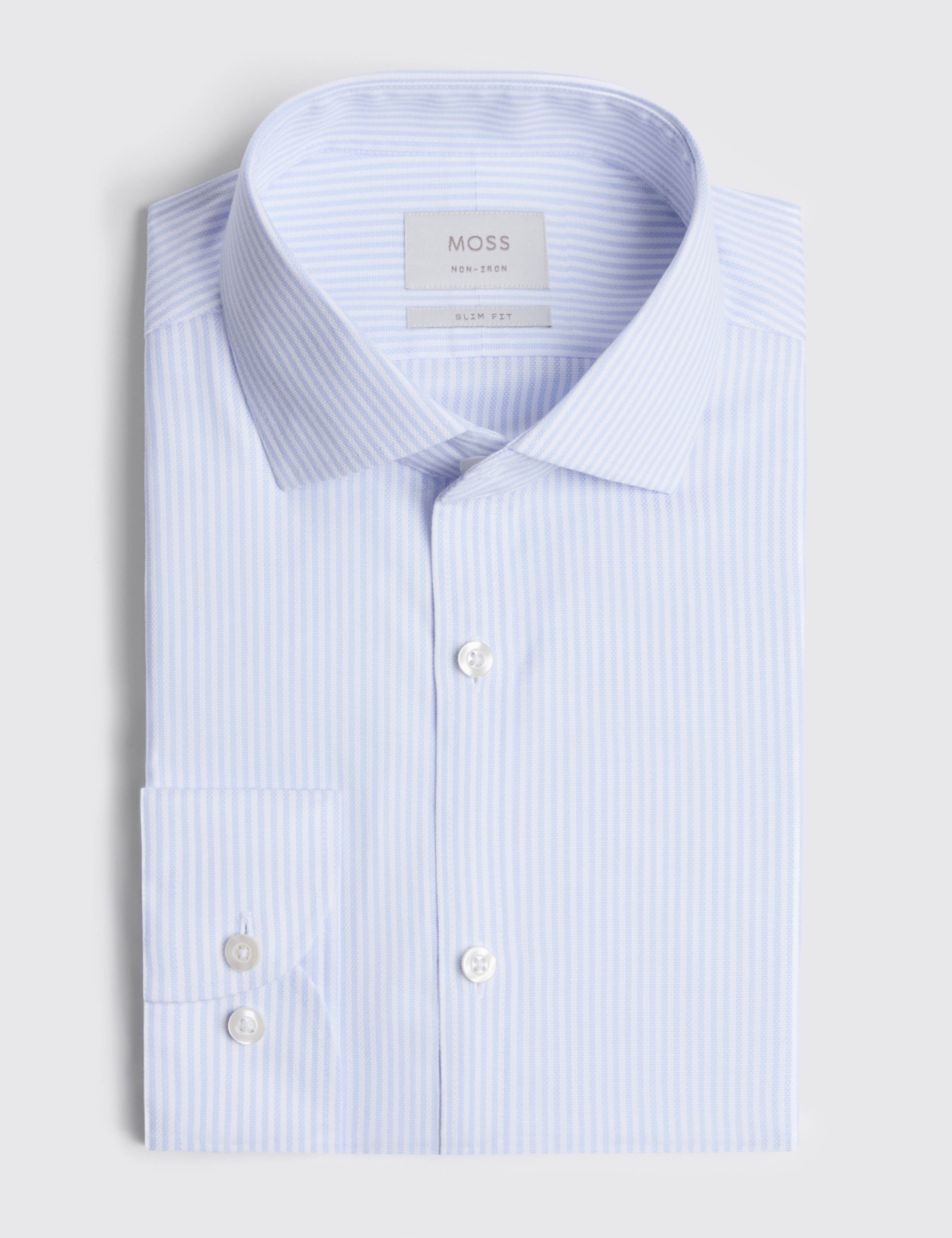 Slim Fit Non Iron Pure Cotton Striped Shirt 2 of 3