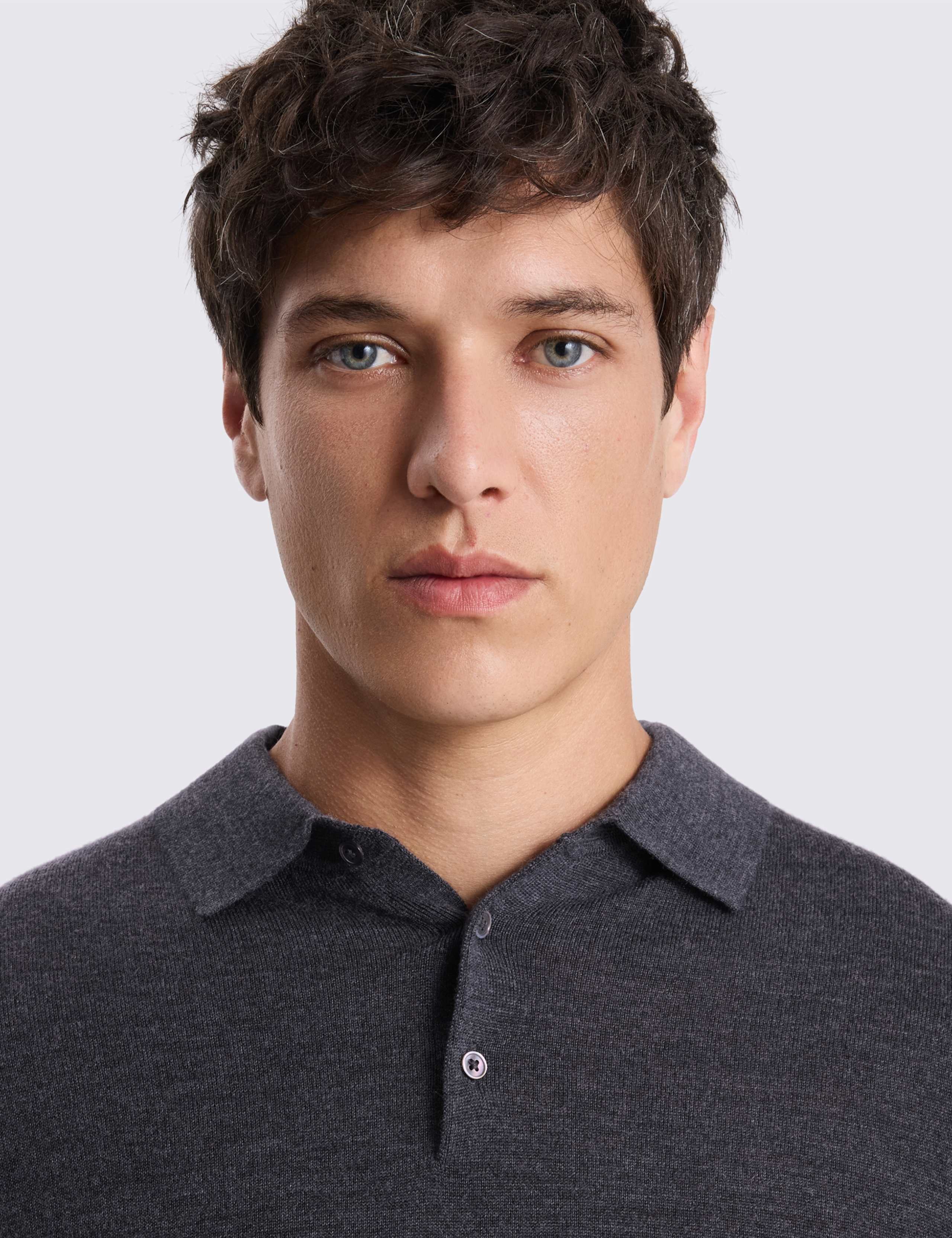 Merino Wool Rich Knitted Polo Shirt 4 of 4