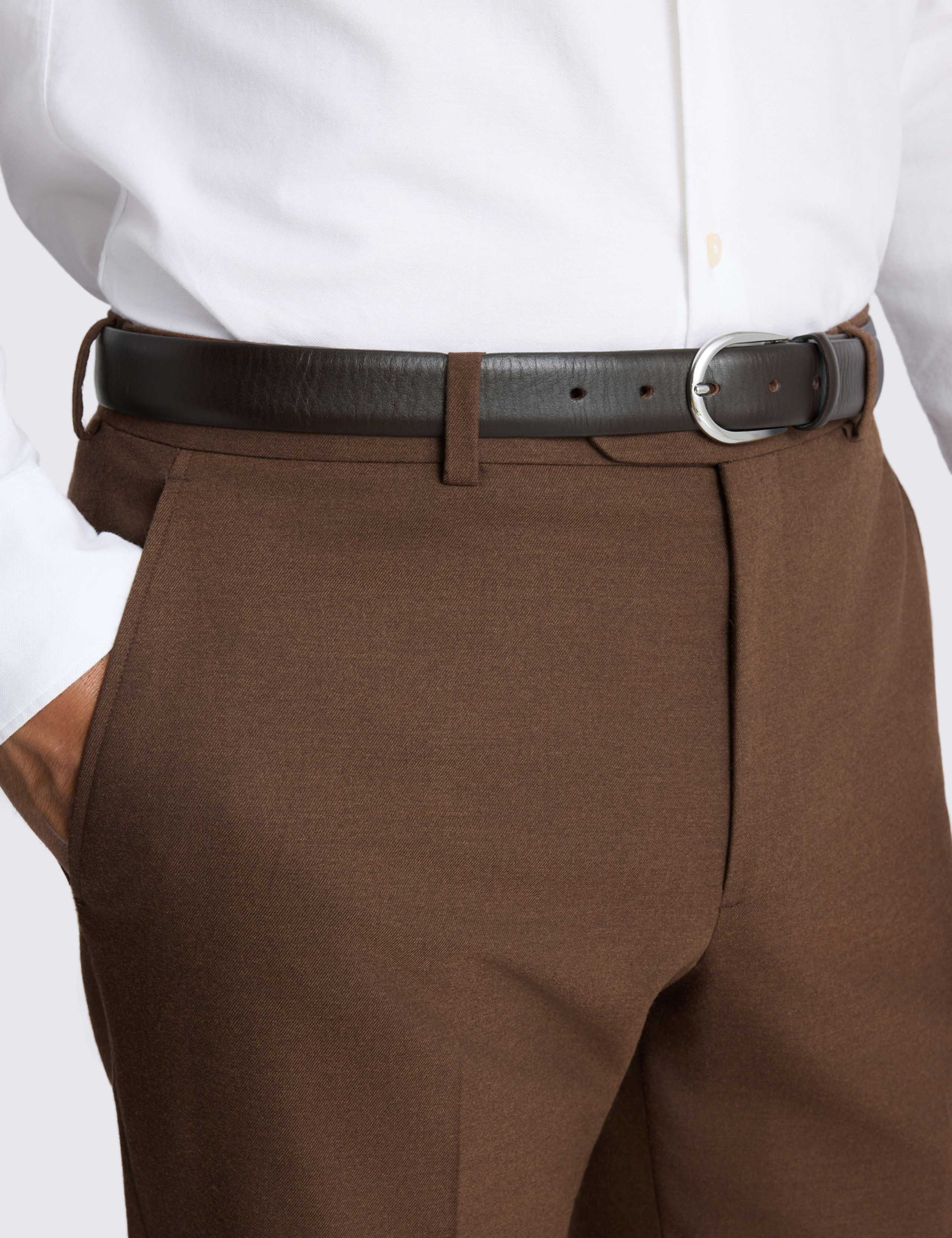 Slim Fit Flannel Stretch Suit Trousers 2 of 3