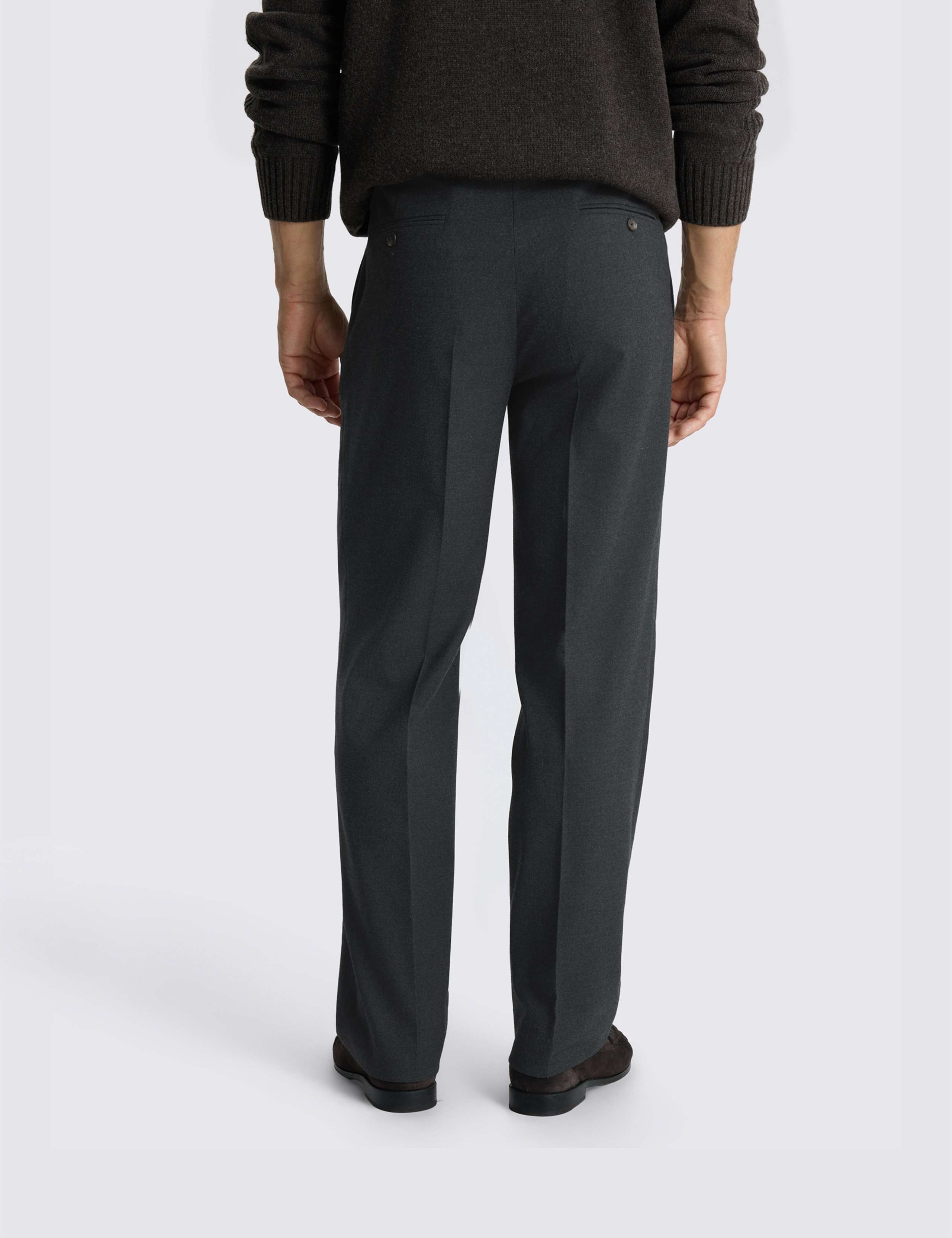 Relaxed Fit Flannel Stretch Suit Trousers 3 of 3