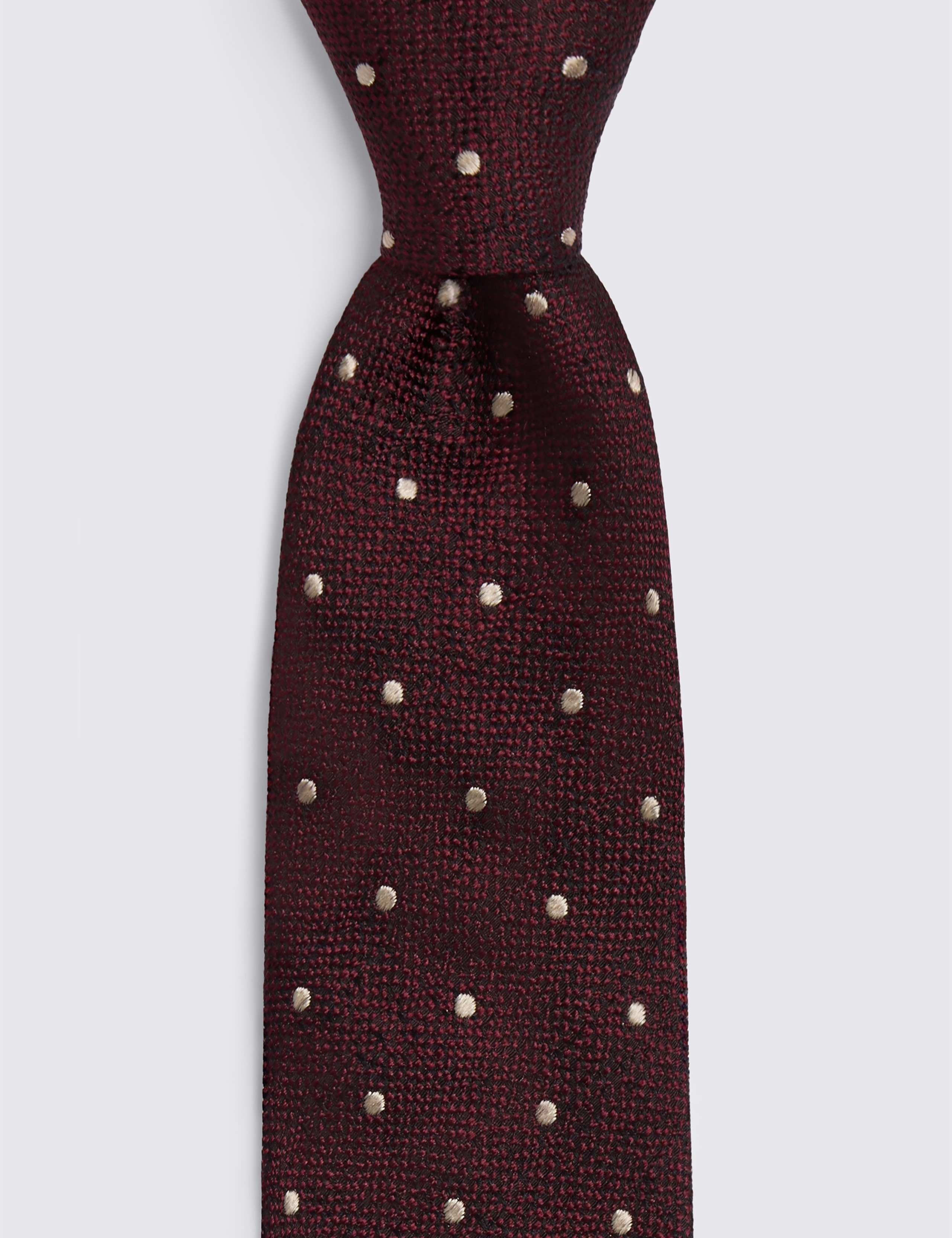 Polka Dot Pure Silk Tie 2 of 2