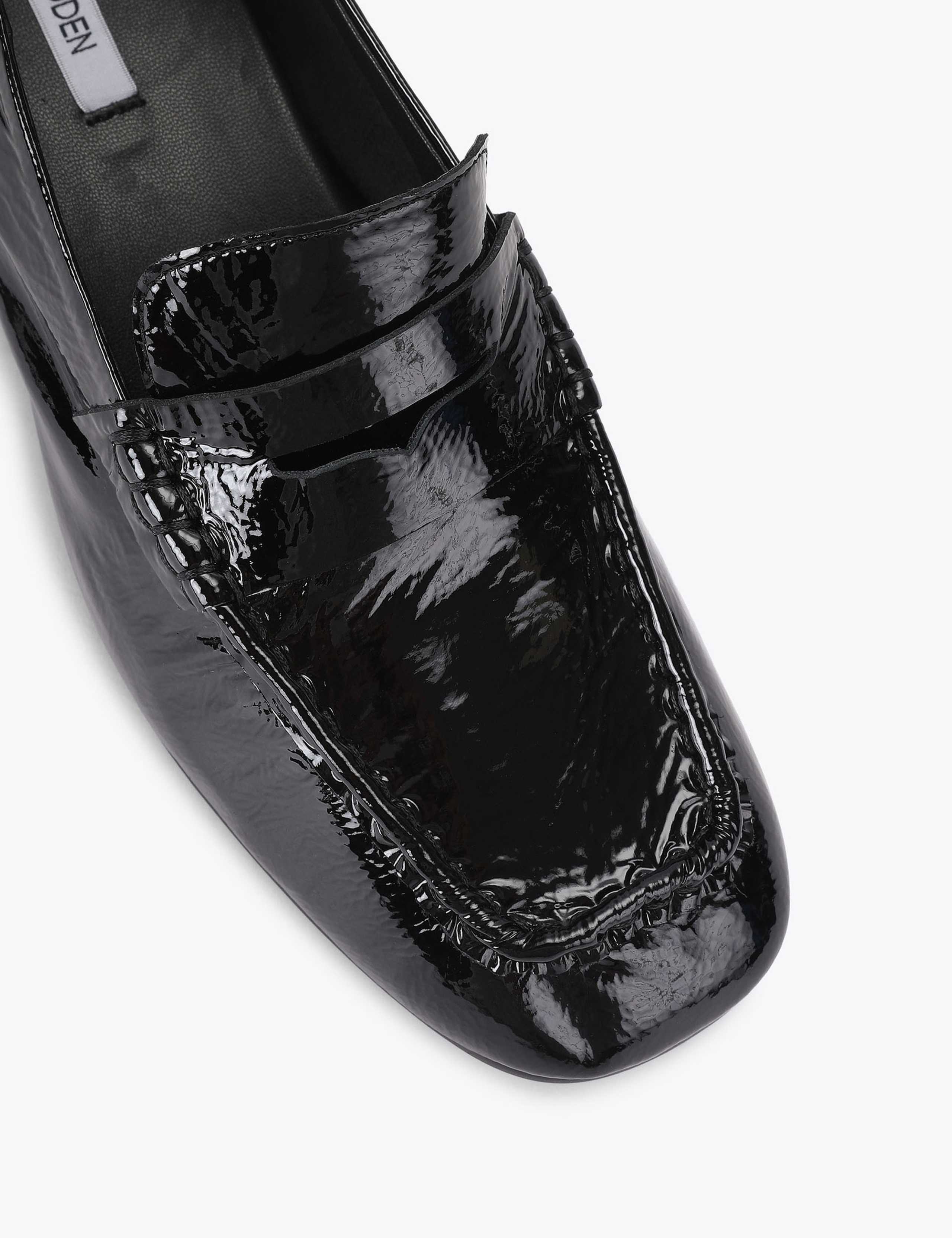 Leather Patent Block Heel Square Toe Loafers 3 of 4