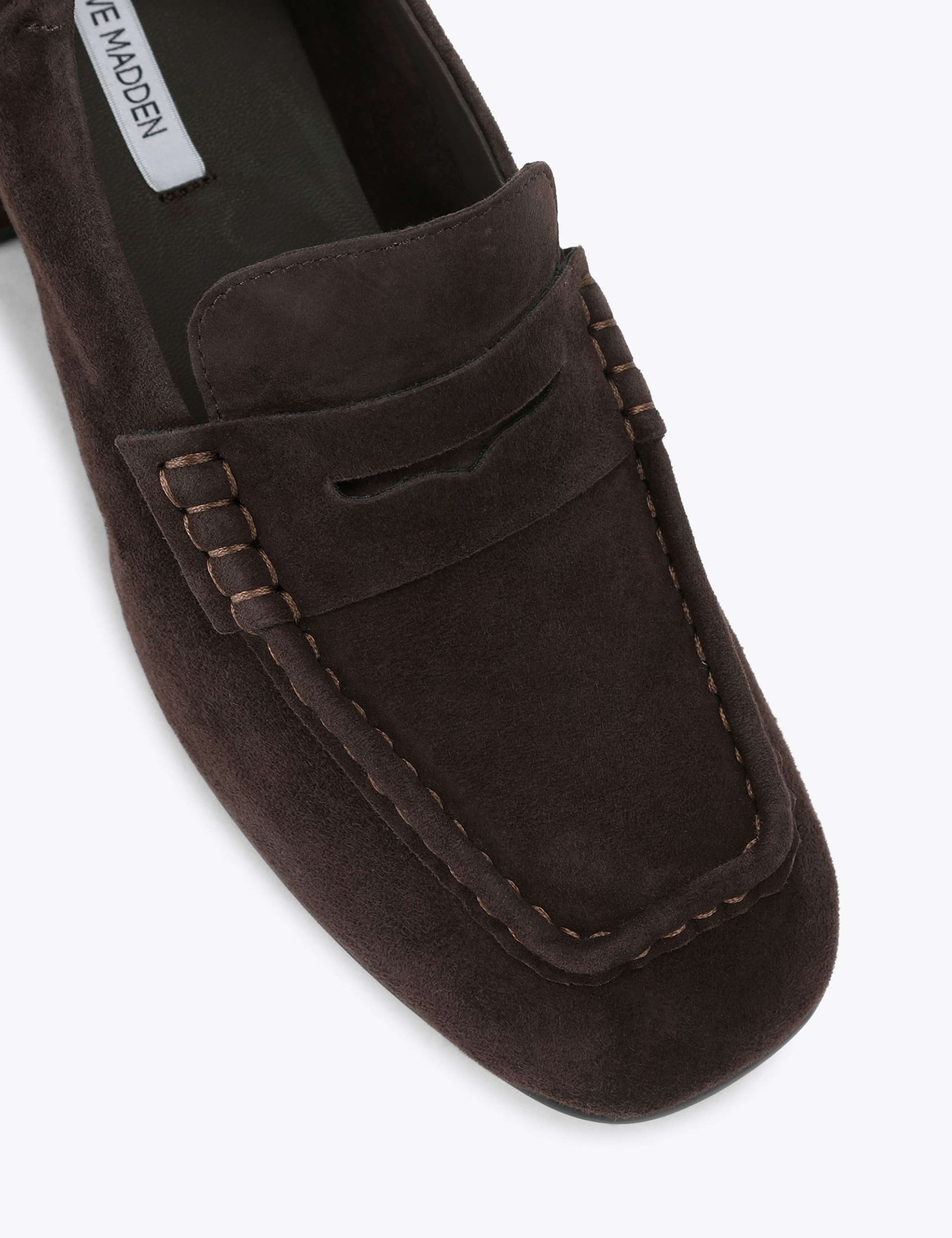 Suede Block Heel Square Toe Loafers 3 of 4