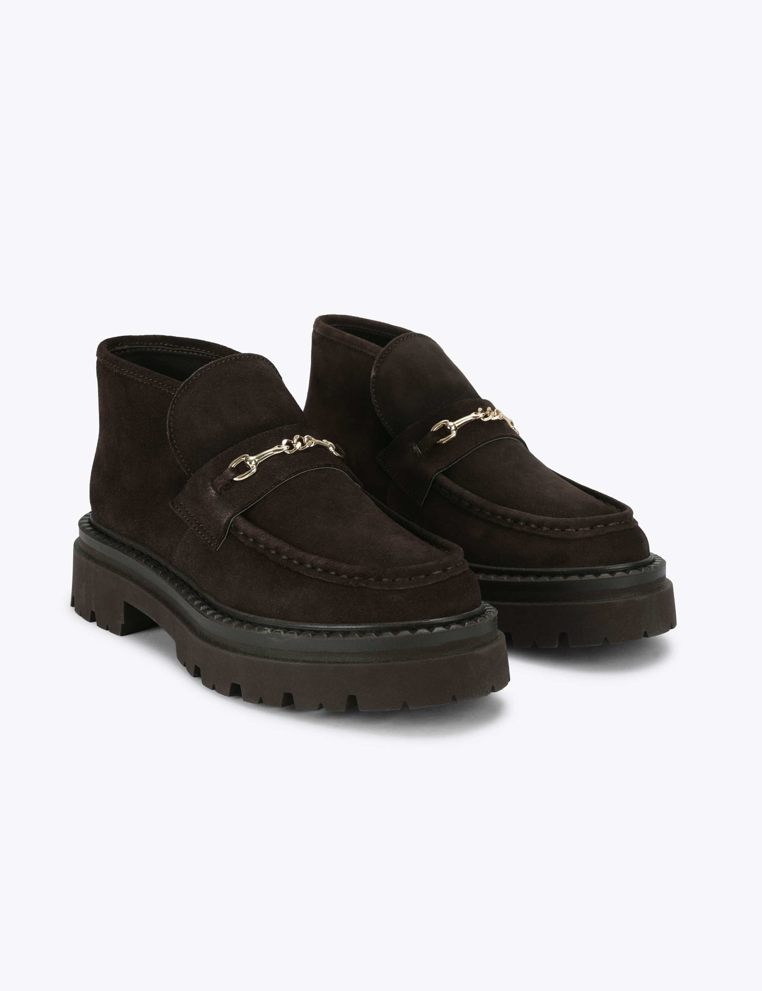 Suede Flat Round Toe Ankle Boots 2 of 4