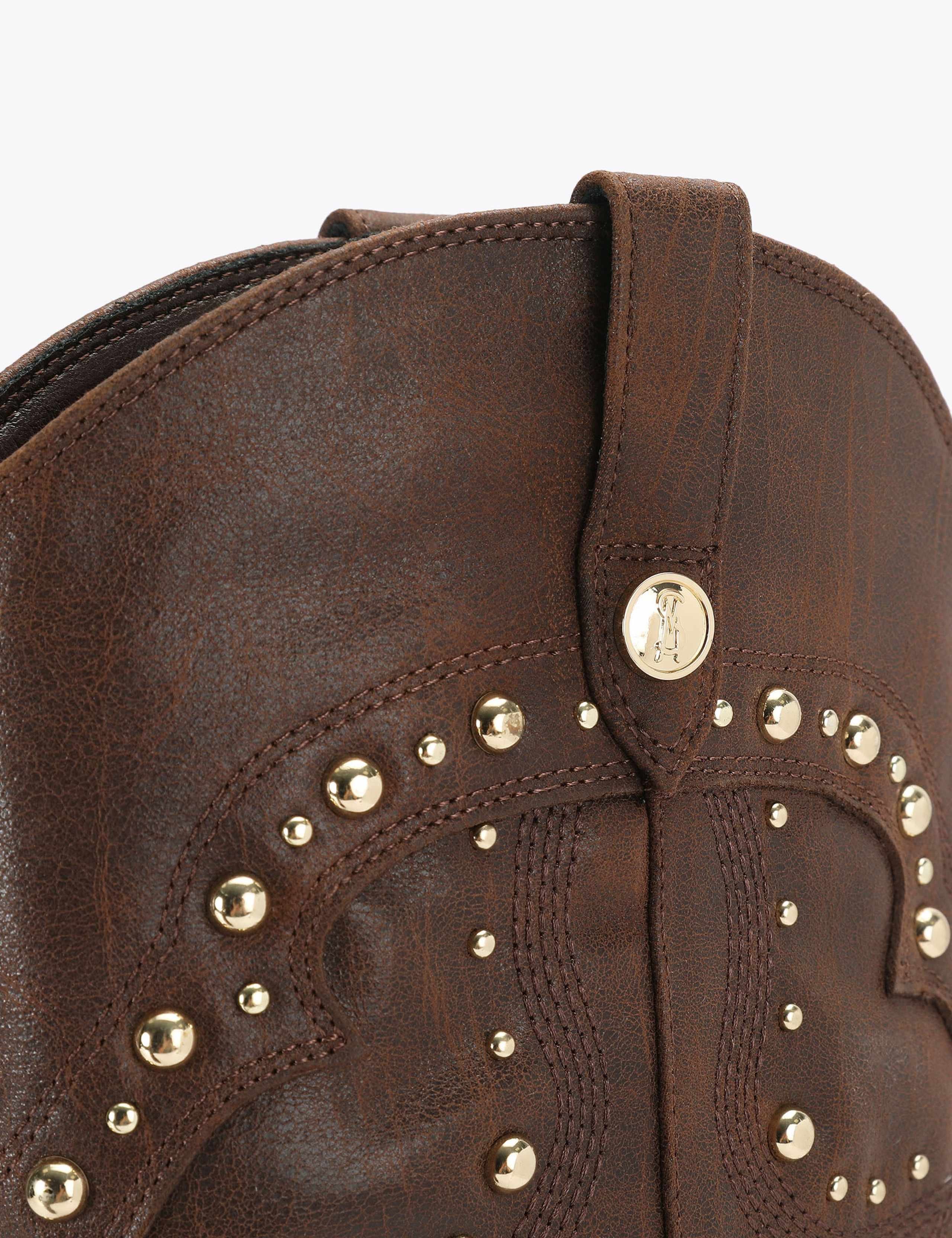 Leather Cowboy Studded Knee High Boots 5 of 5