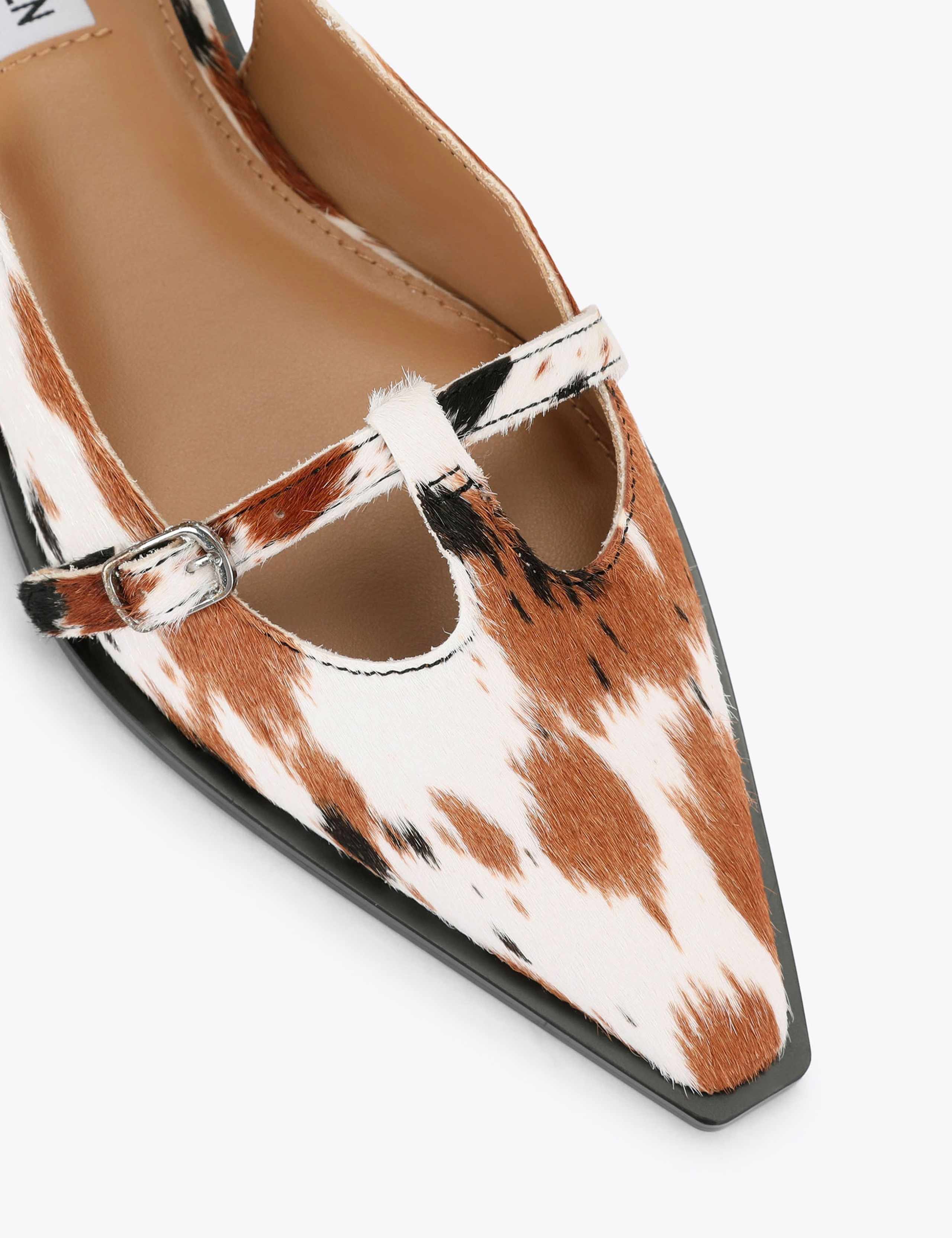 Suede Animal Print Flat Slingback Shoes 3 of 4
