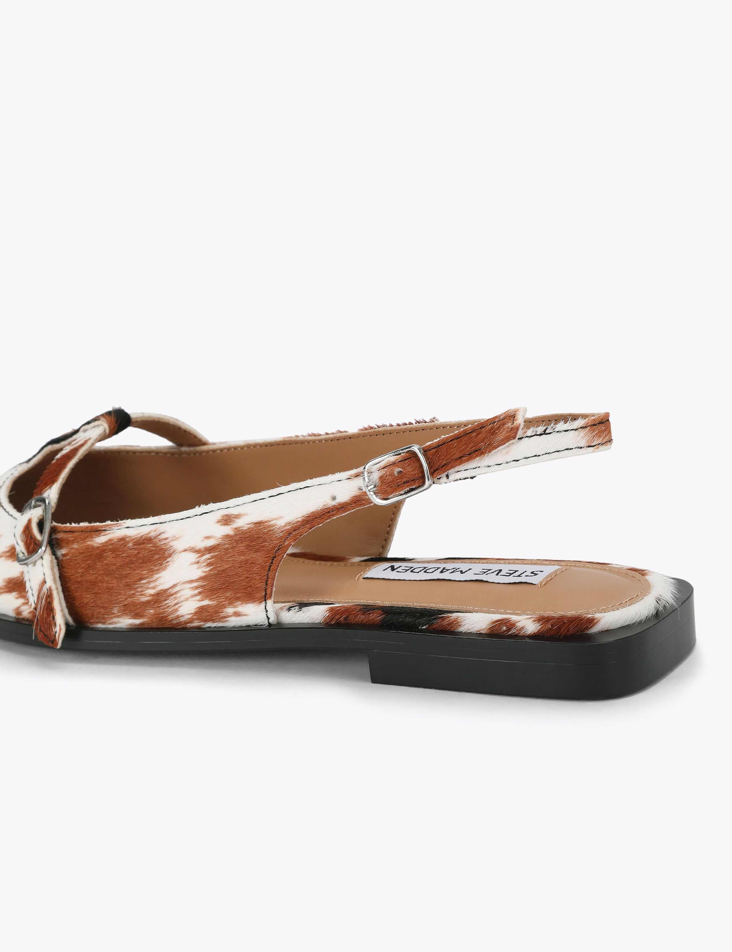 Suede Animal Print Flat Slingback Shoes 4 of 4