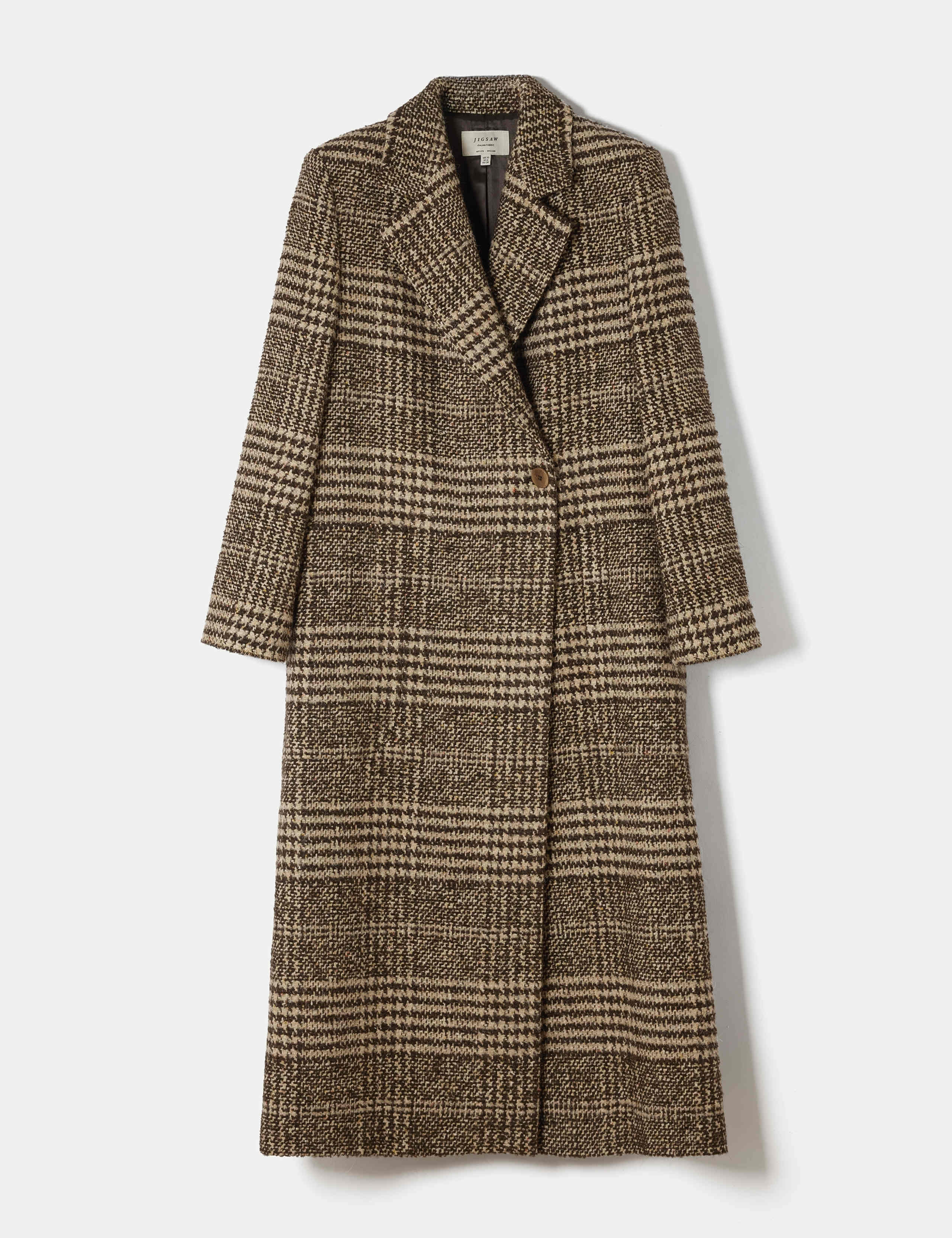 Wool Blend Checked Longline Coat 2 of 6