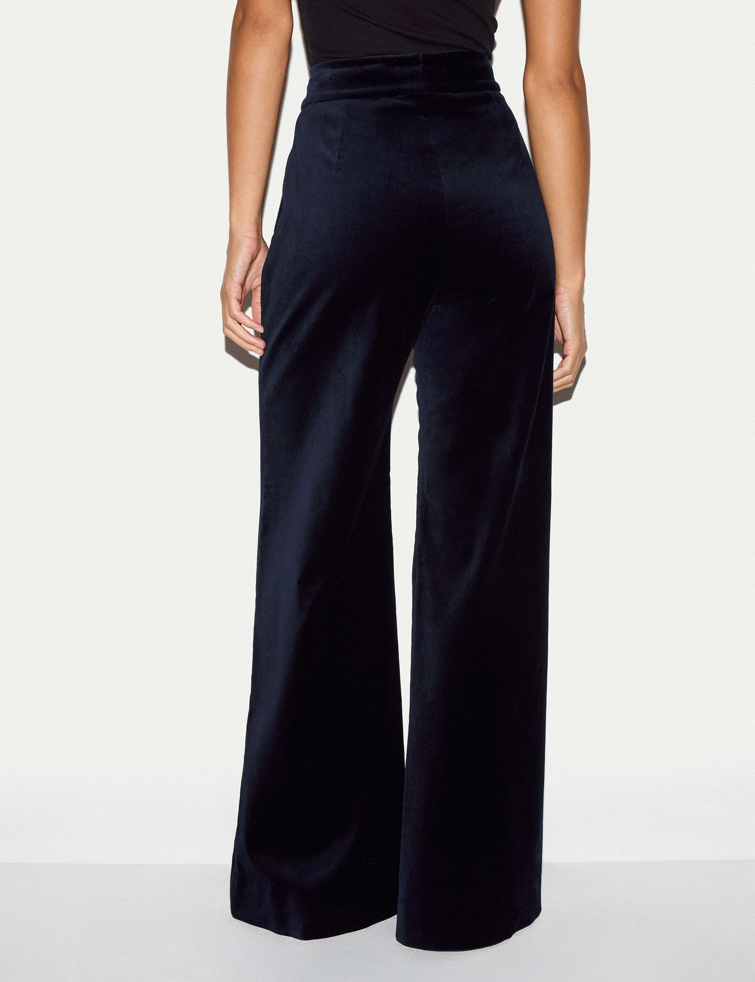 Velvet Textured Wide Leg Trousers 5 of 6