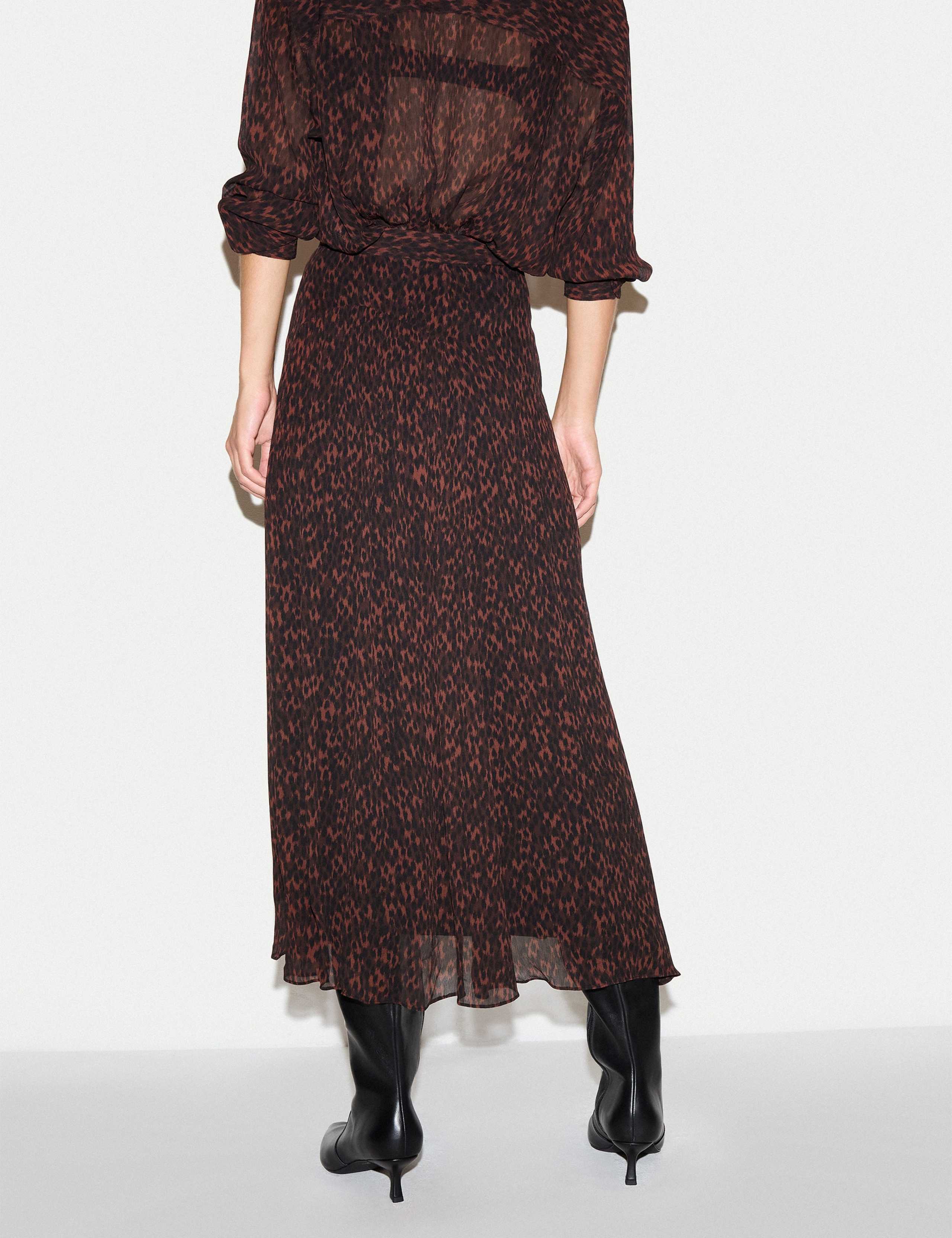 Leopard Print Midi A Line Skirt 5 of 6