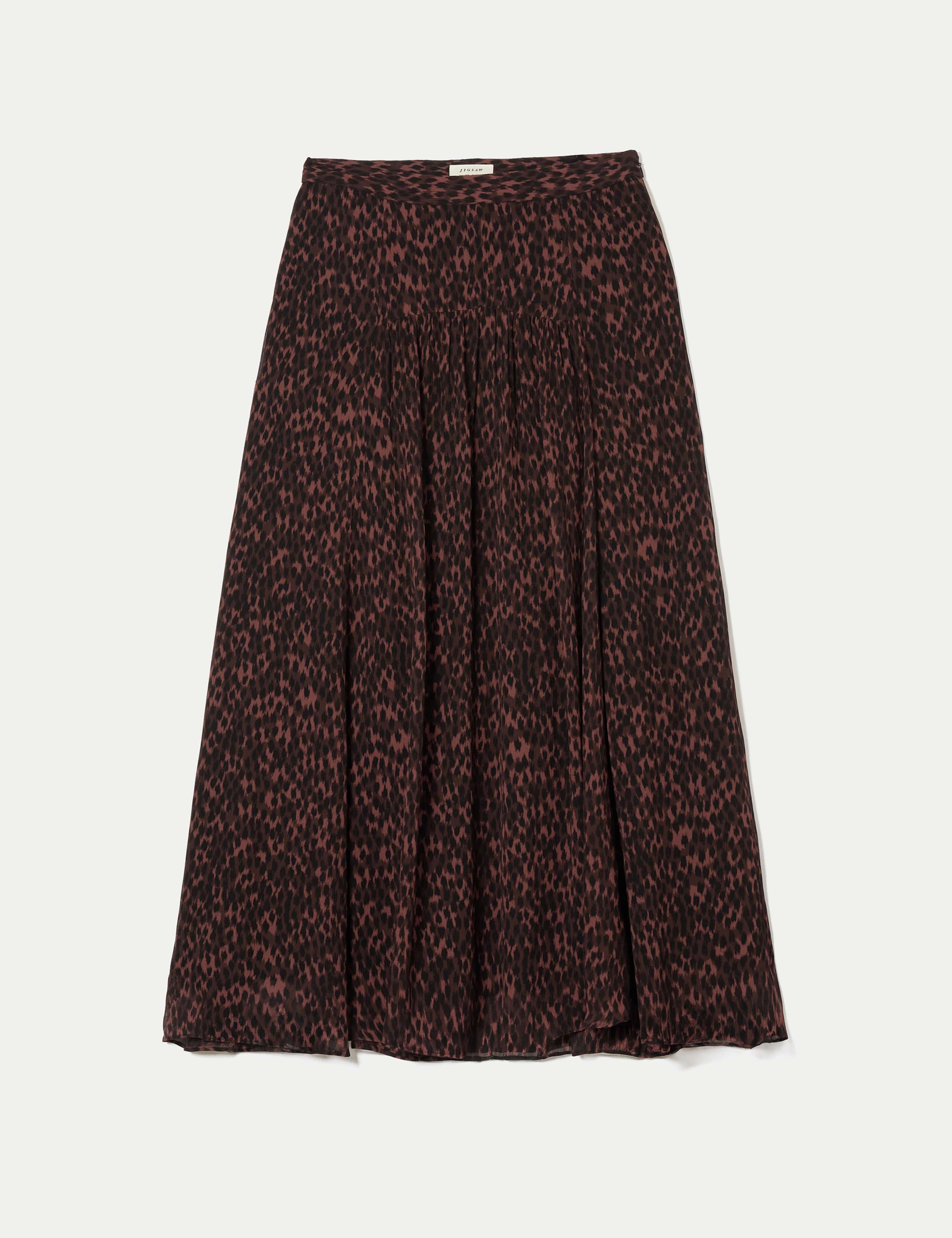 Leopard Print Midi A Line Skirt 2 of 6