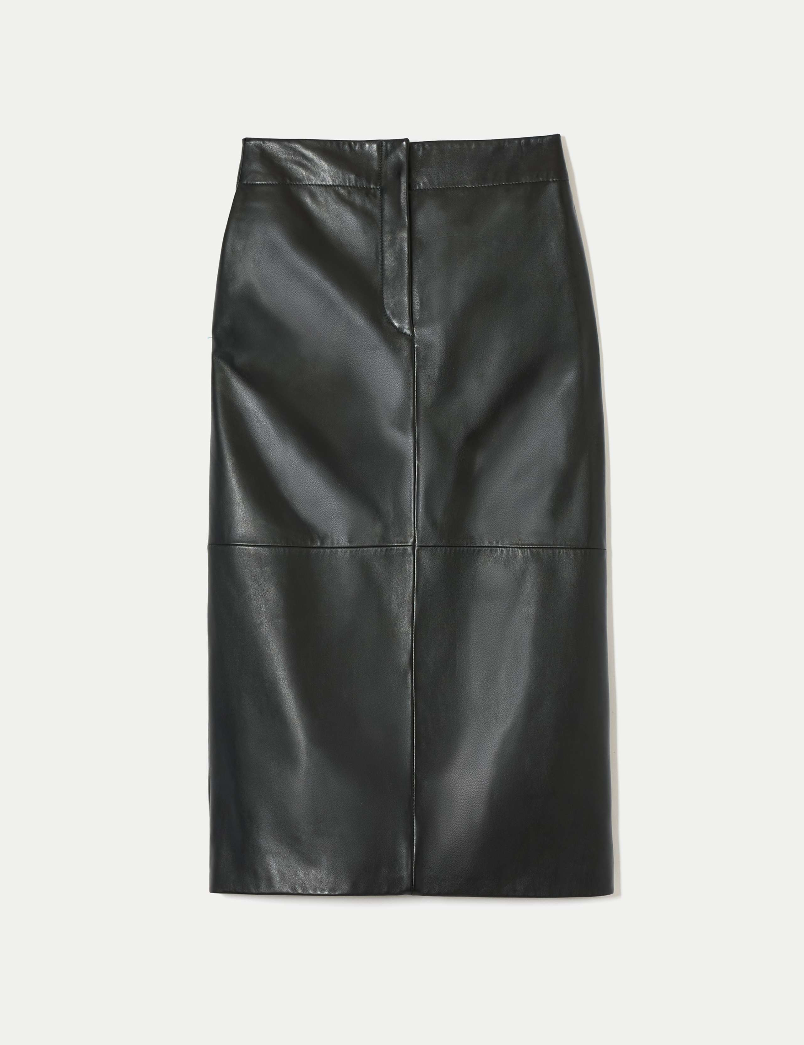 Leather Textured Split Back Maxi Pencil Skirt 2 of 6