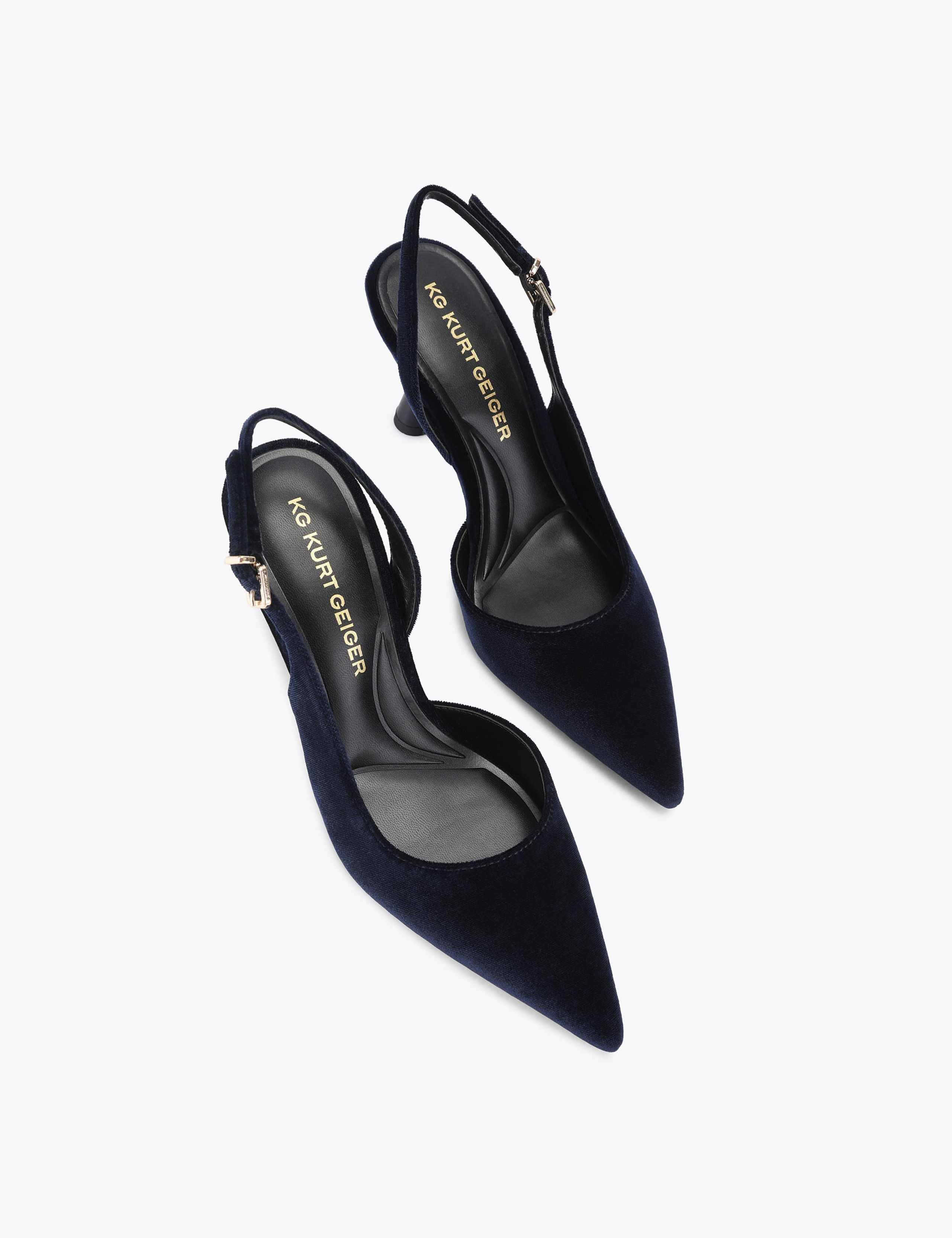 Velvet Stiletto Heel Pointed Court Shoes 2 of 4