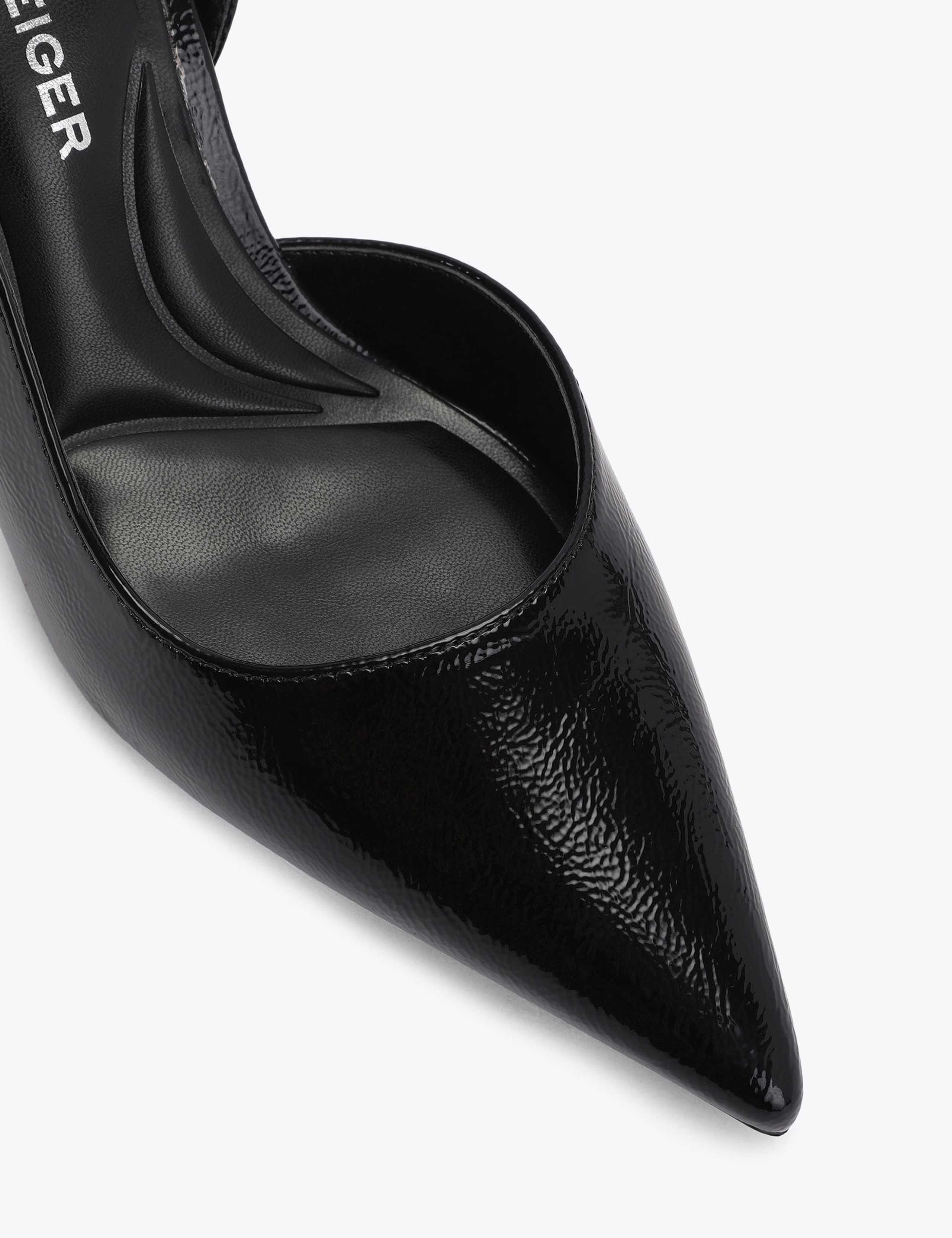Patent Flared Heel Pointed Court Shoes 3 of 4