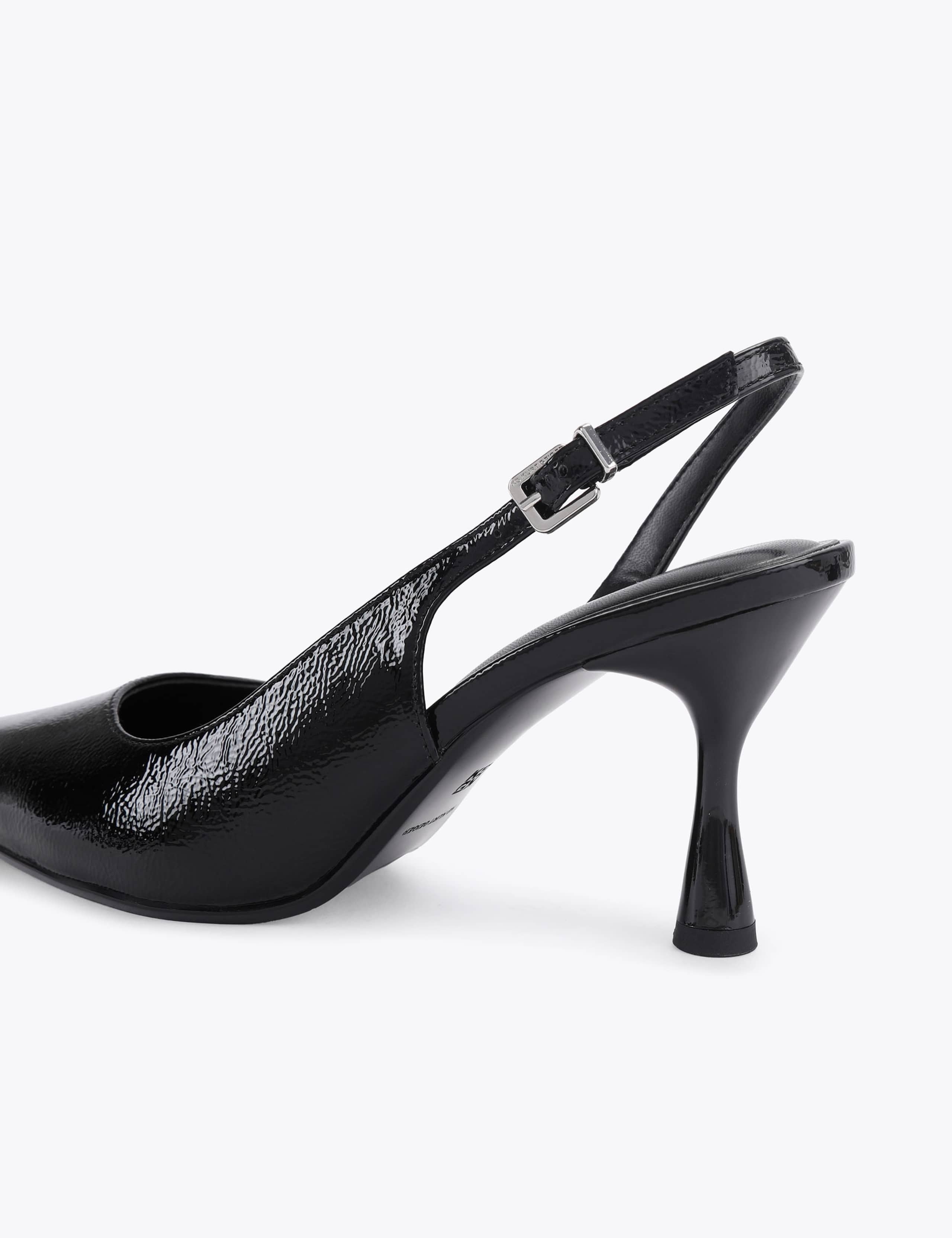 Patent Flared Heel Pointed Court Shoes 4 of 4