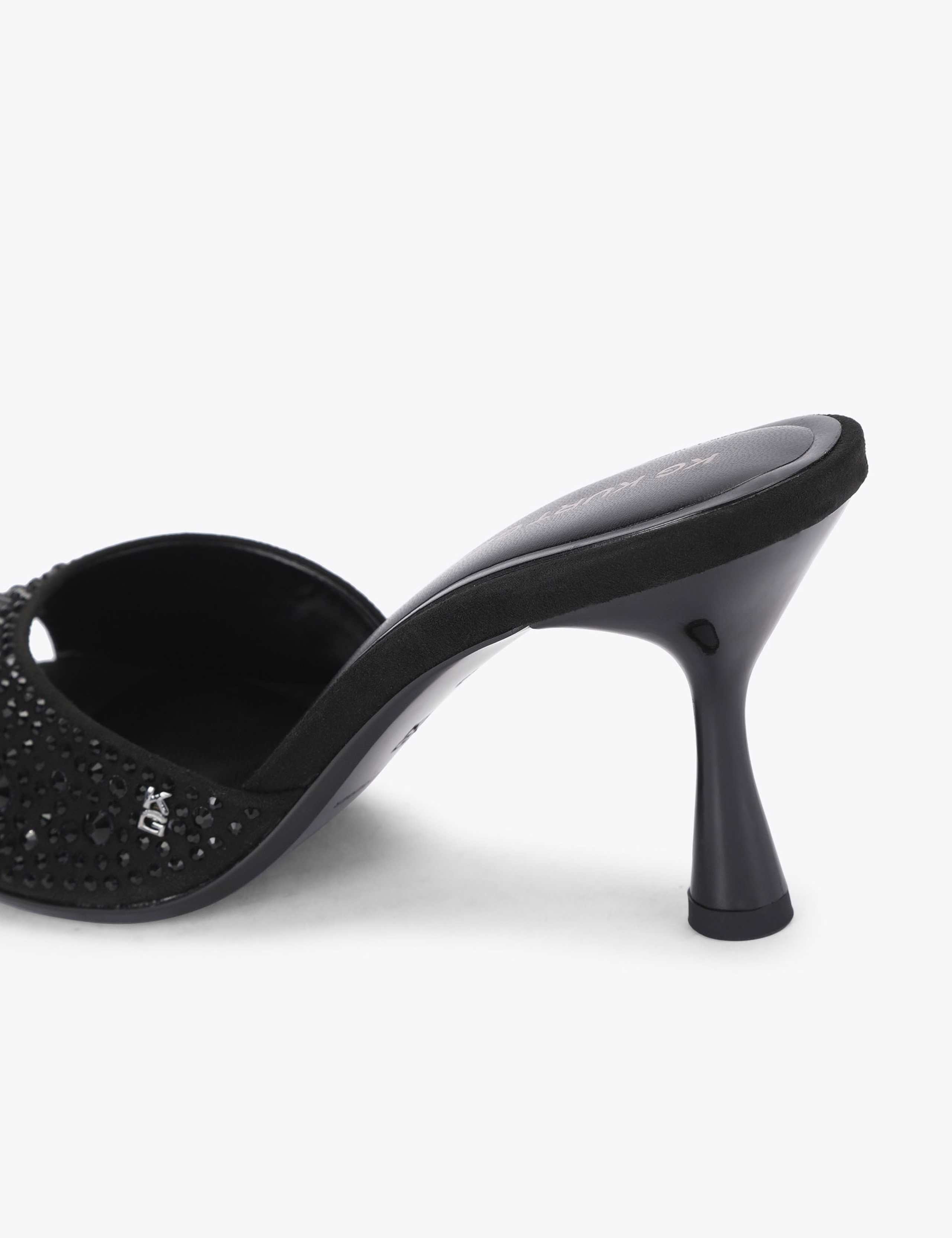 Sparkle Flared Heel Open Toe Mules 3 of 4