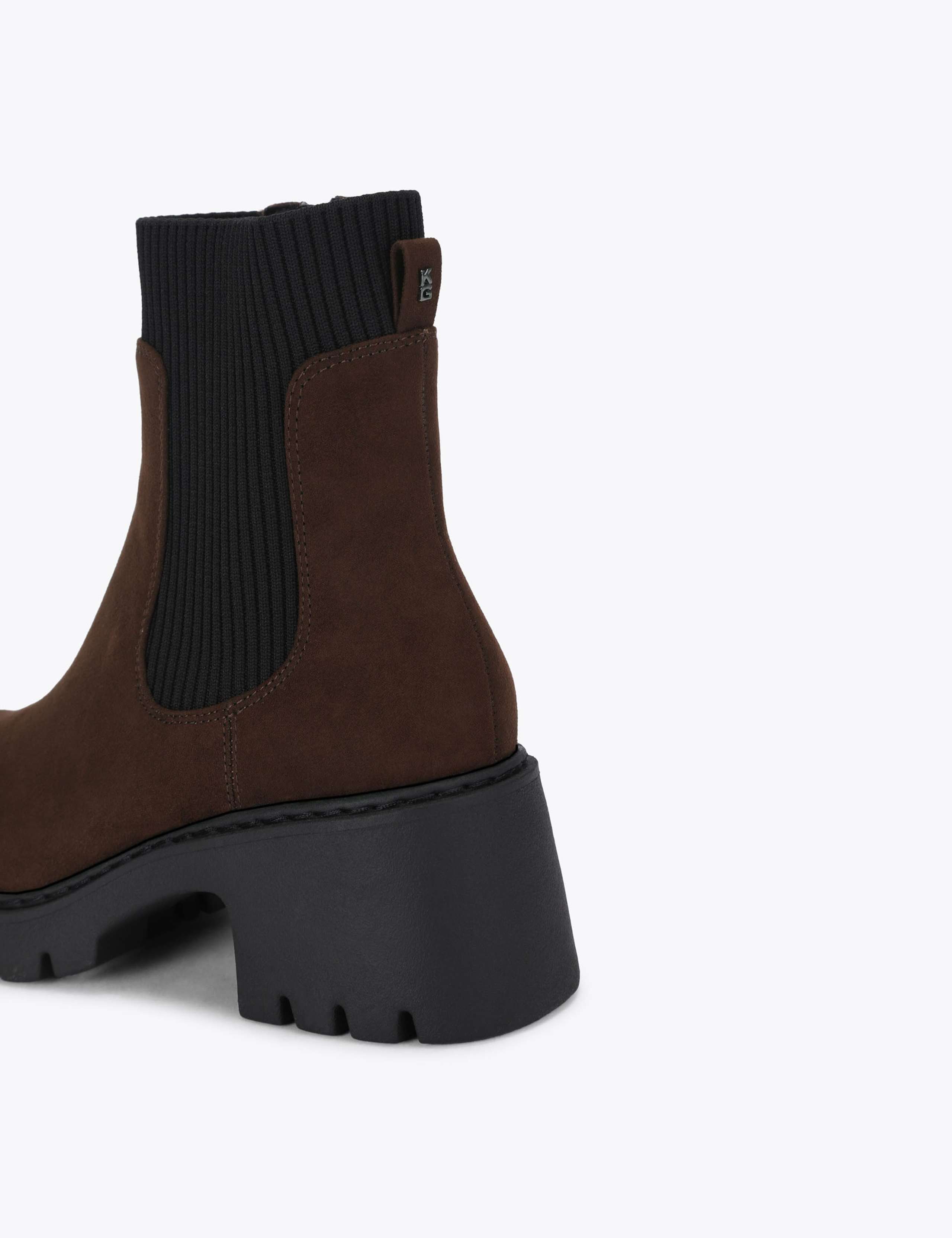 Suede Block Heel Round Toe Ankle Boots 4 of 4