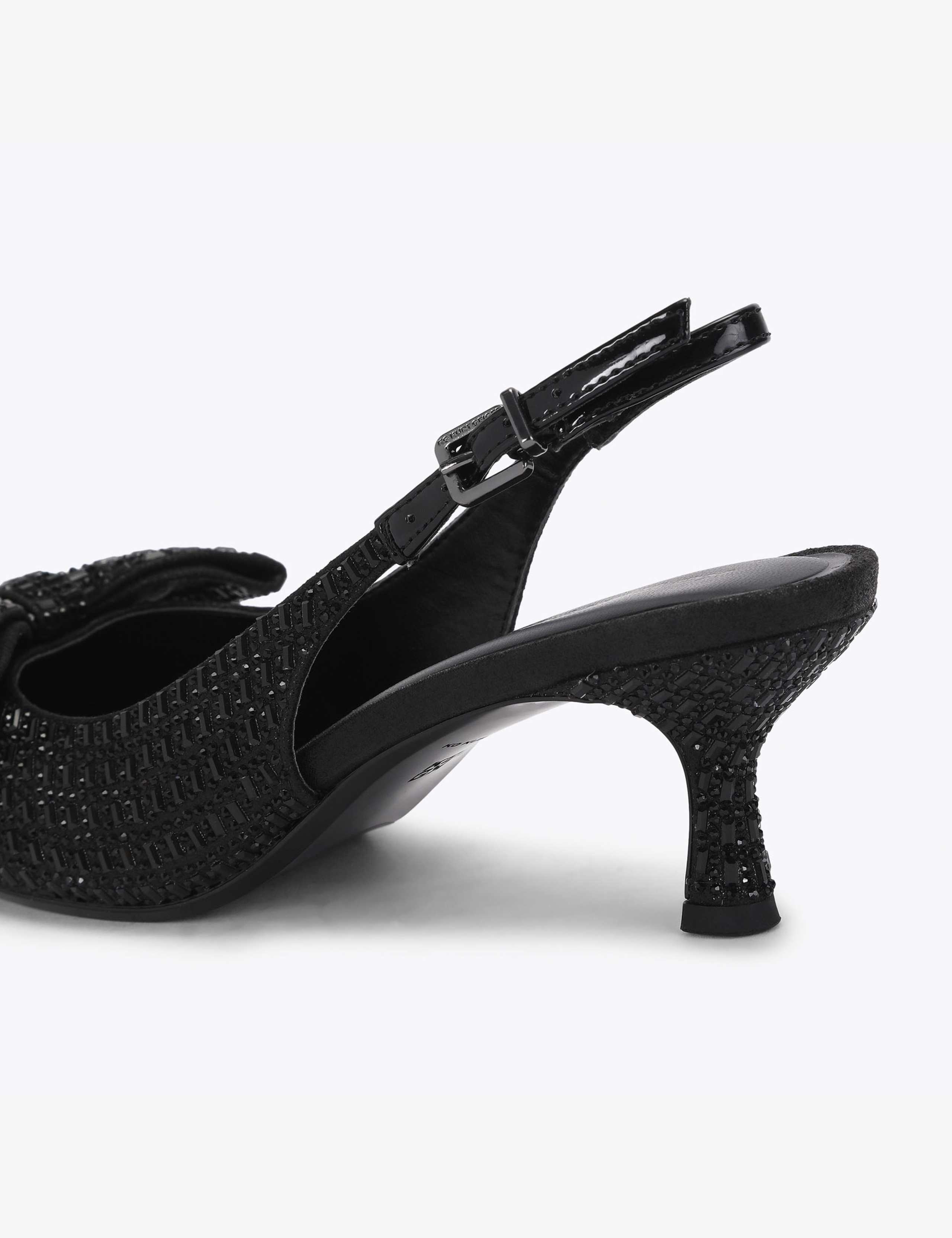 Sparkle Bow Kitten Heel Pointed Court Shoes 4 of 4