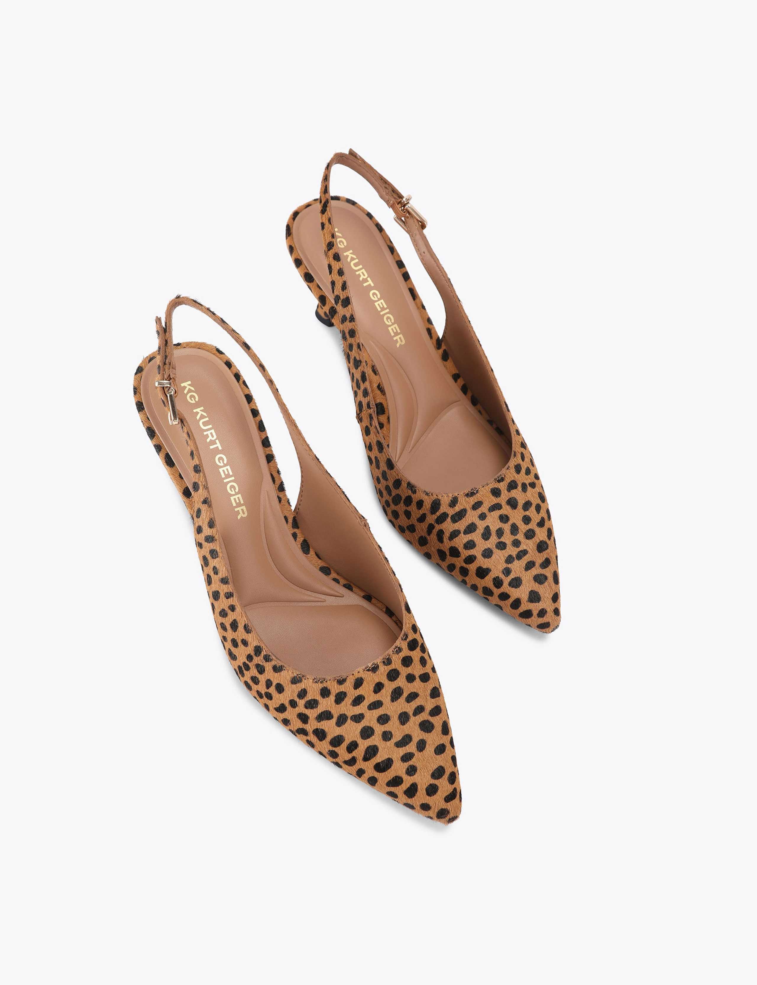 Animal Print Kitten Heel Slingback Shoes 2 of 4