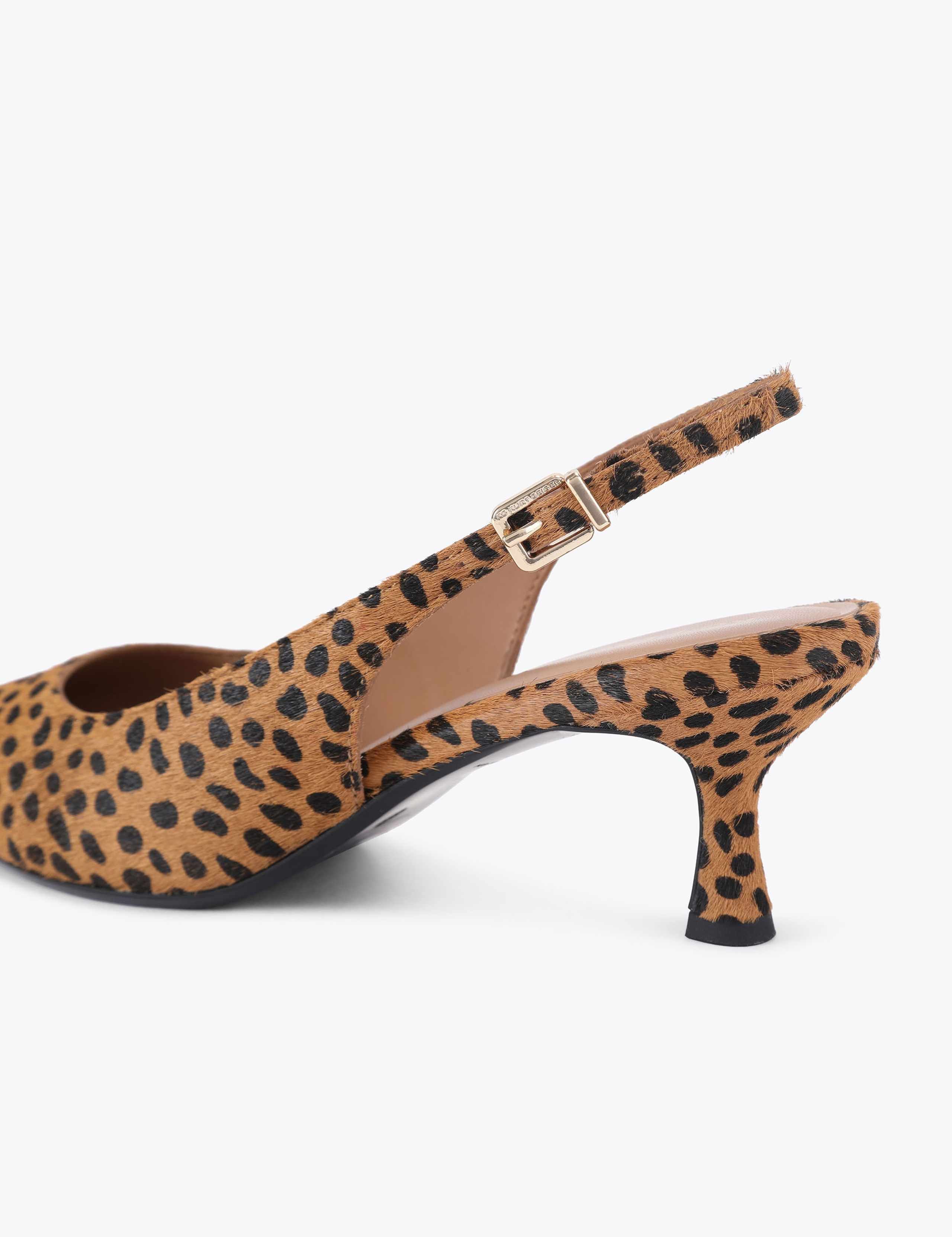 Animal Print Kitten Heel Slingback Shoes 4 of 4