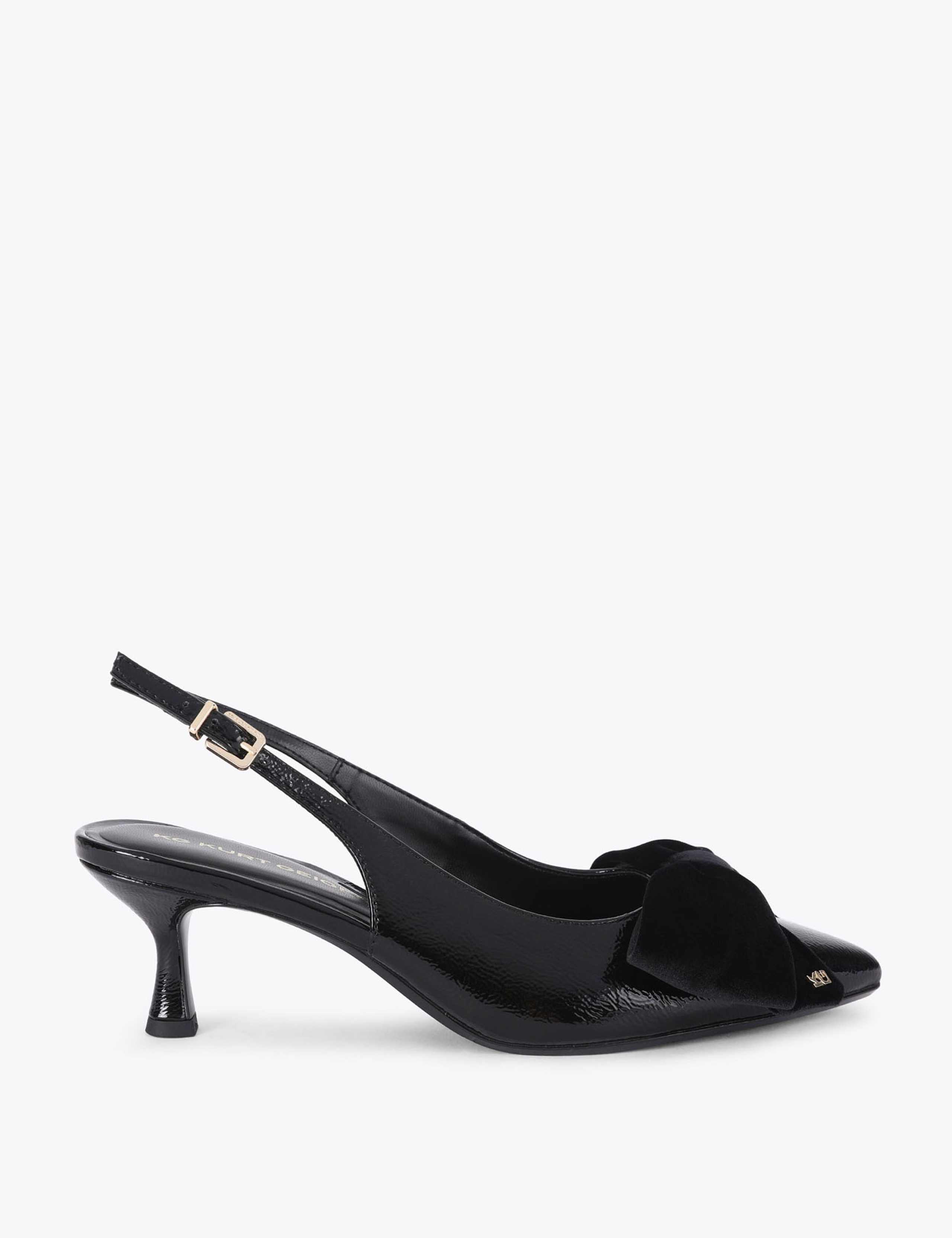 Velvet Bow Kitten Heel Slingback Shoes 1 of 4