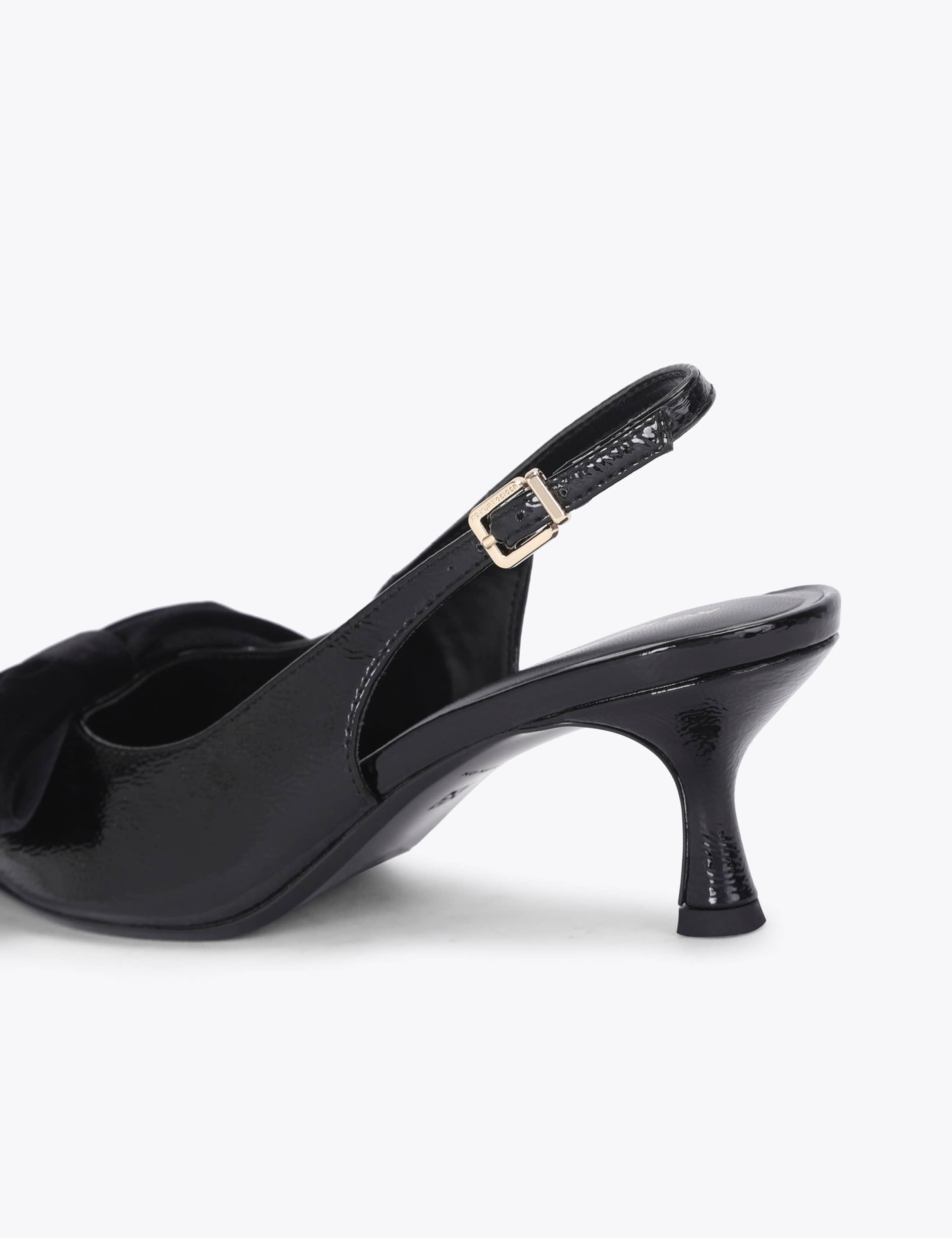 Velvet Bow Kitten Heel Slingback Shoes 4 of 4