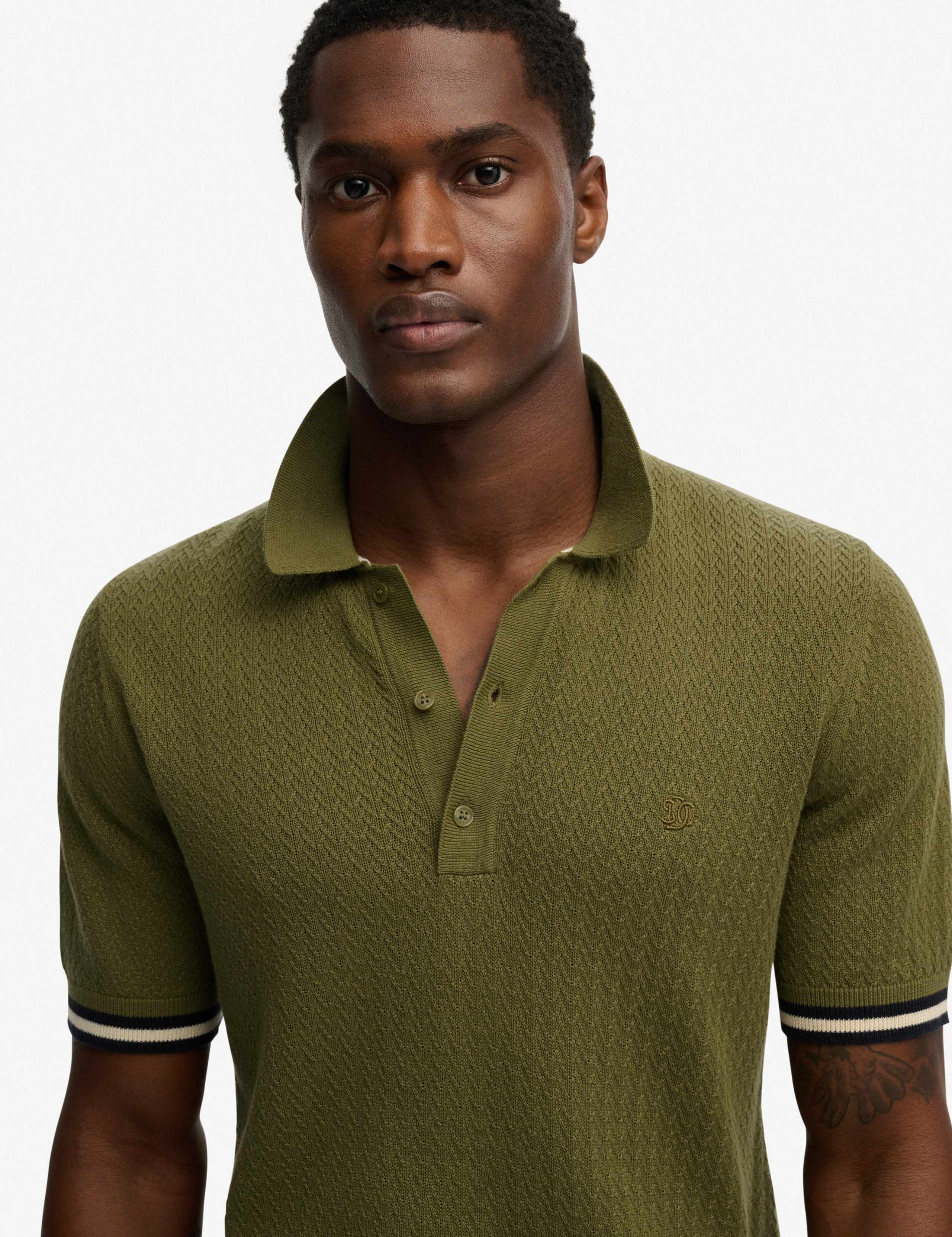 Pure Cotton Textured Polo Shirt 5 of 7