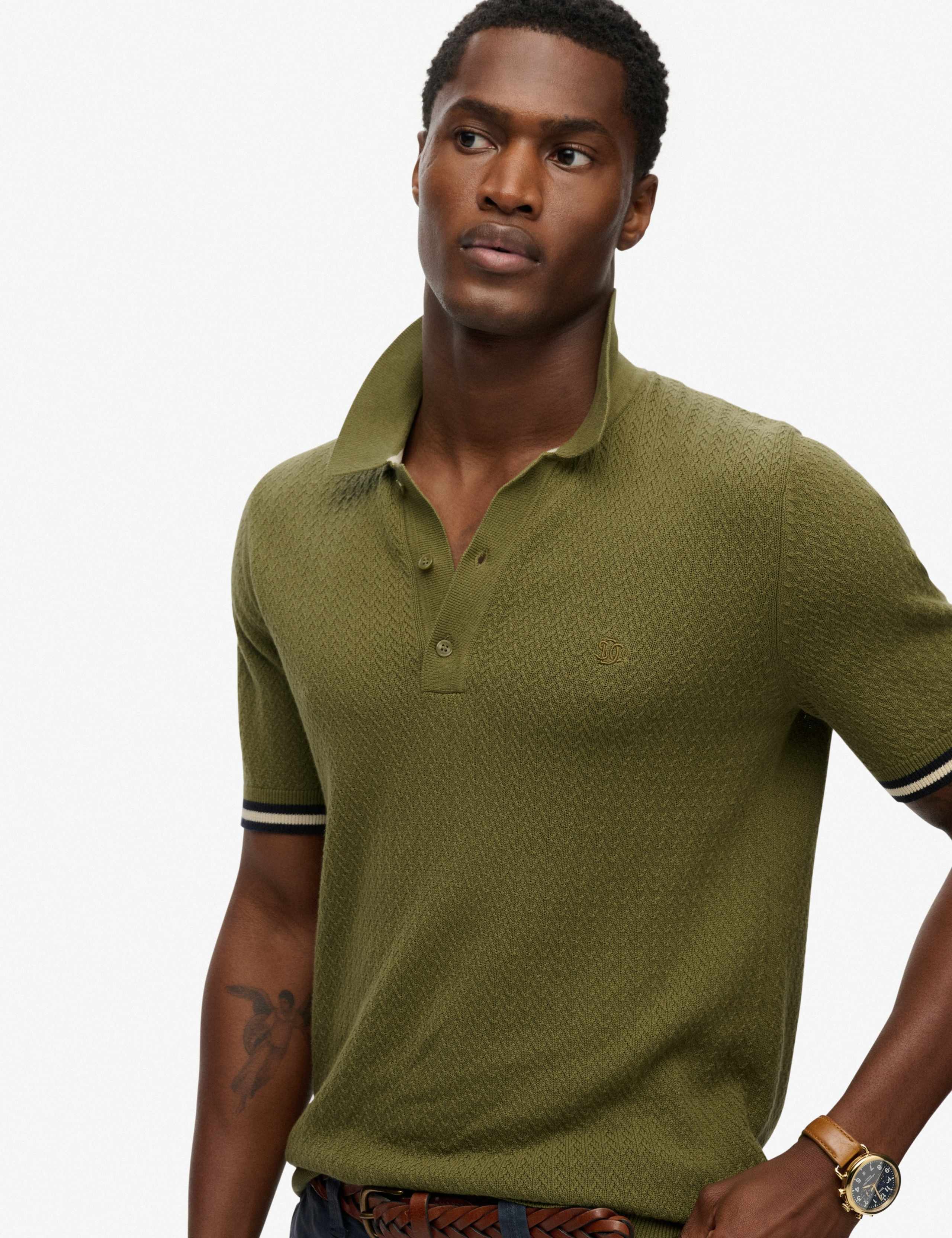 Pure Cotton Textured Polo Shirt 6 of 7