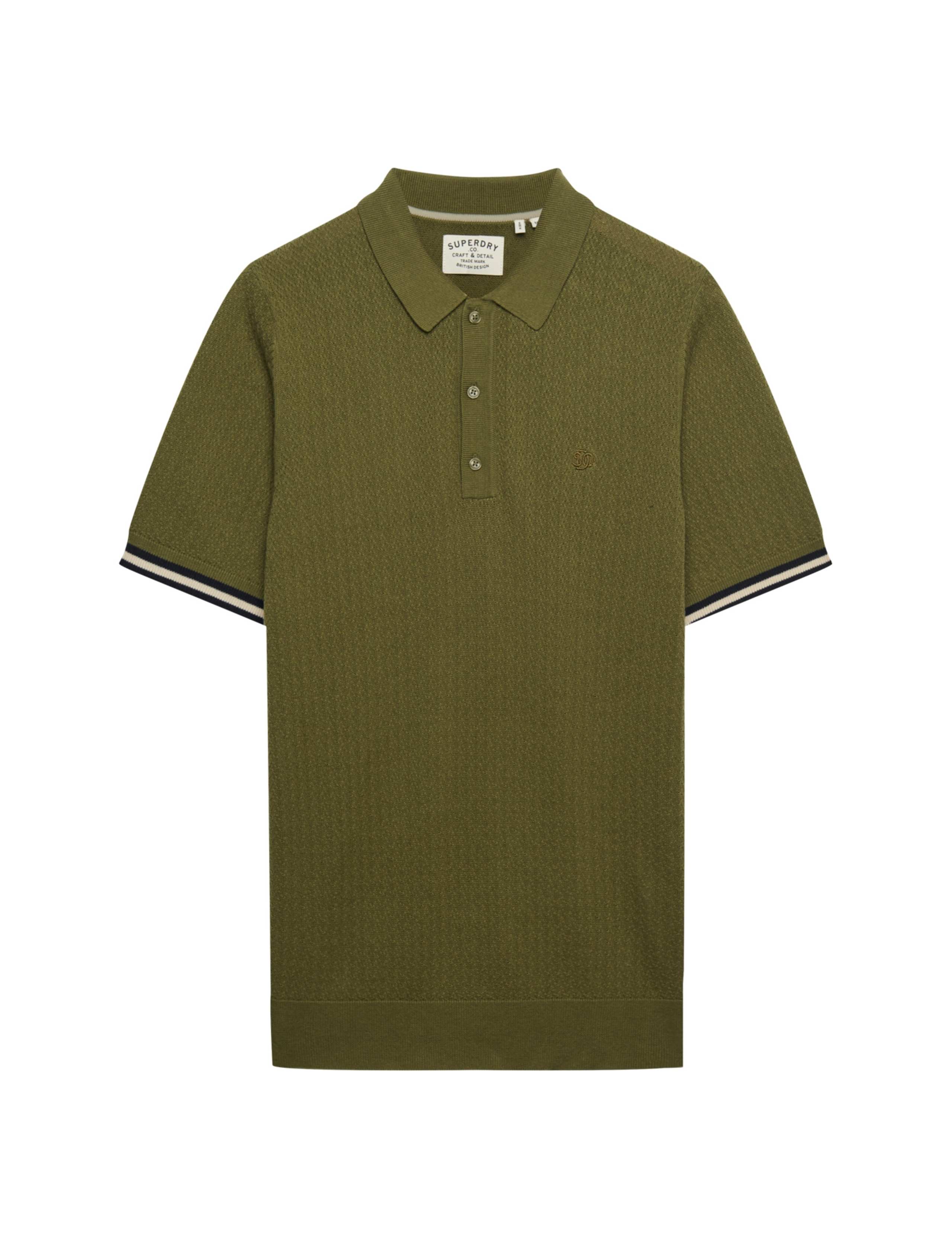 Pure Cotton Textured Polo Shirt 2 of 7