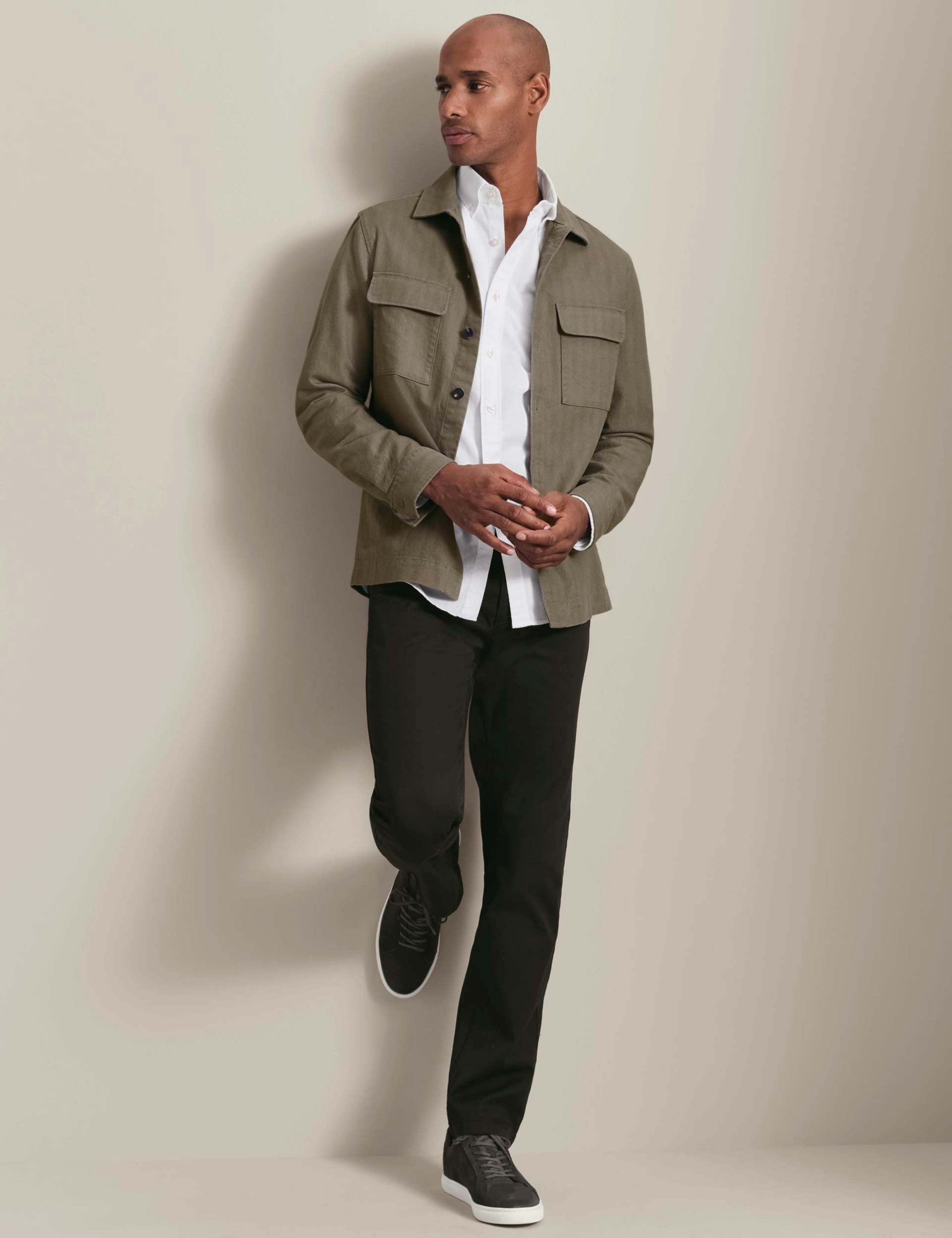 Cotton Linen Blend Herringbone Overshirt 2 of 7