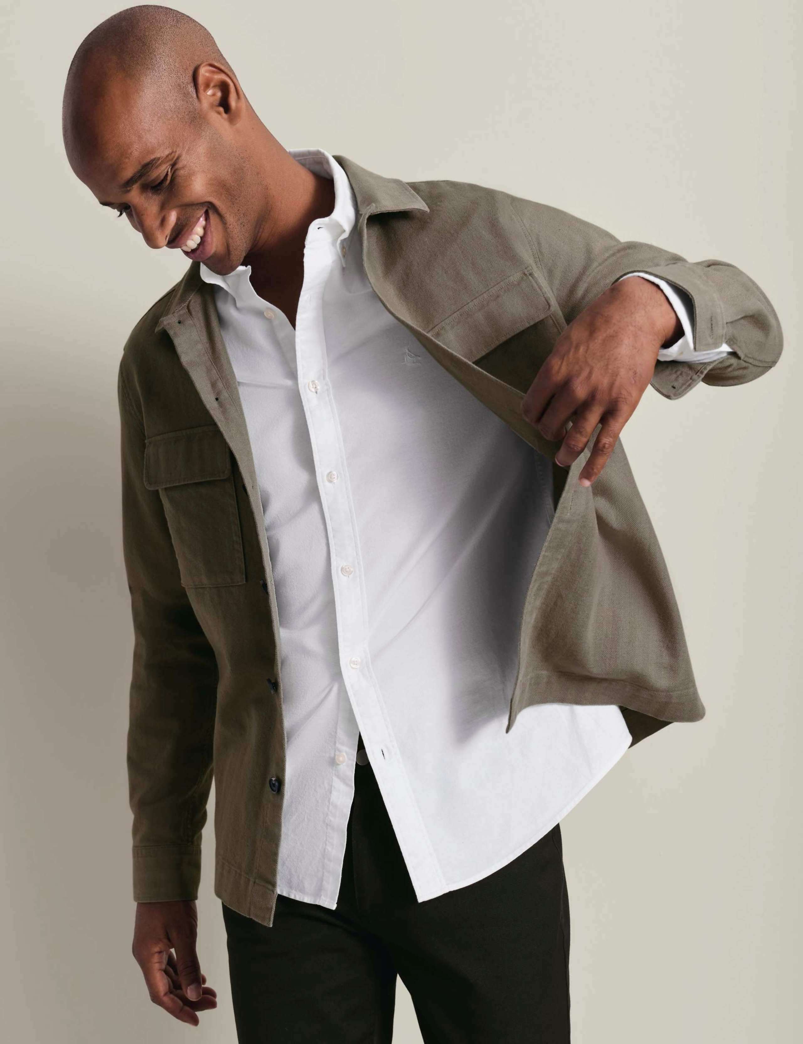 Cotton Linen Blend Herringbone Overshirt 4 of 7