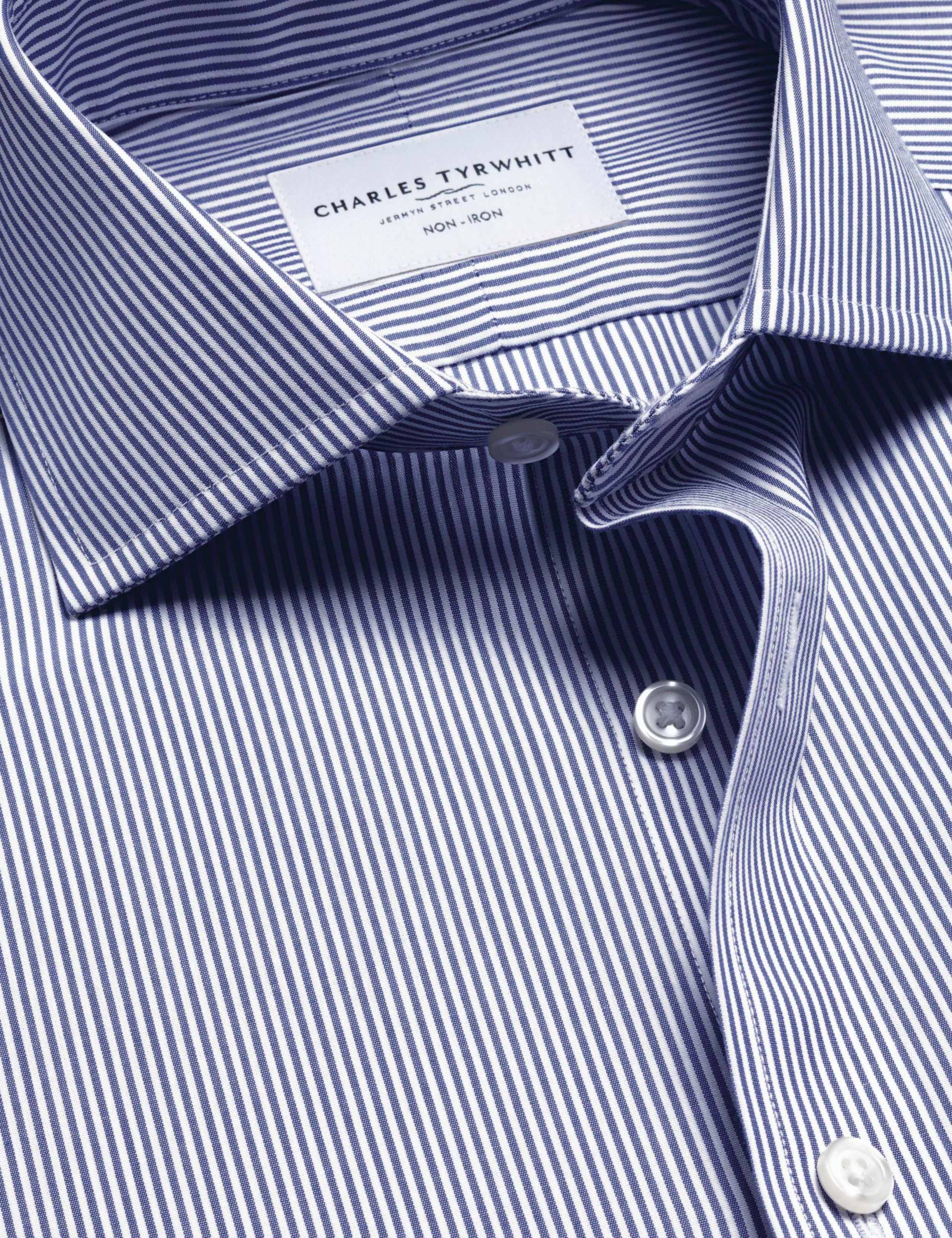Tailored Fit Non Iron Pure Cotton Striped Shirt 6 of 7