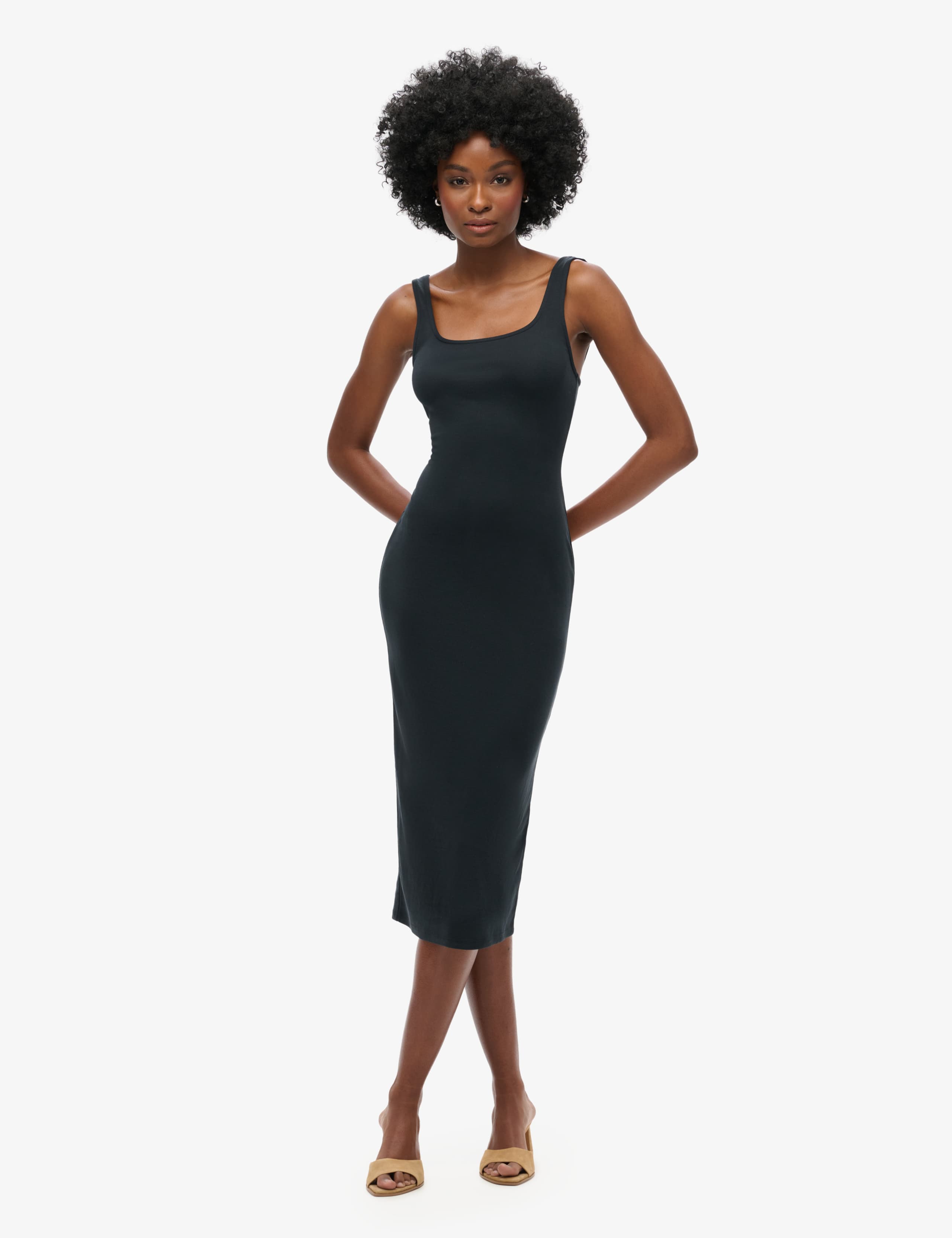 Jersey Square Neck Midi Bodycon Dress 4 of 5
