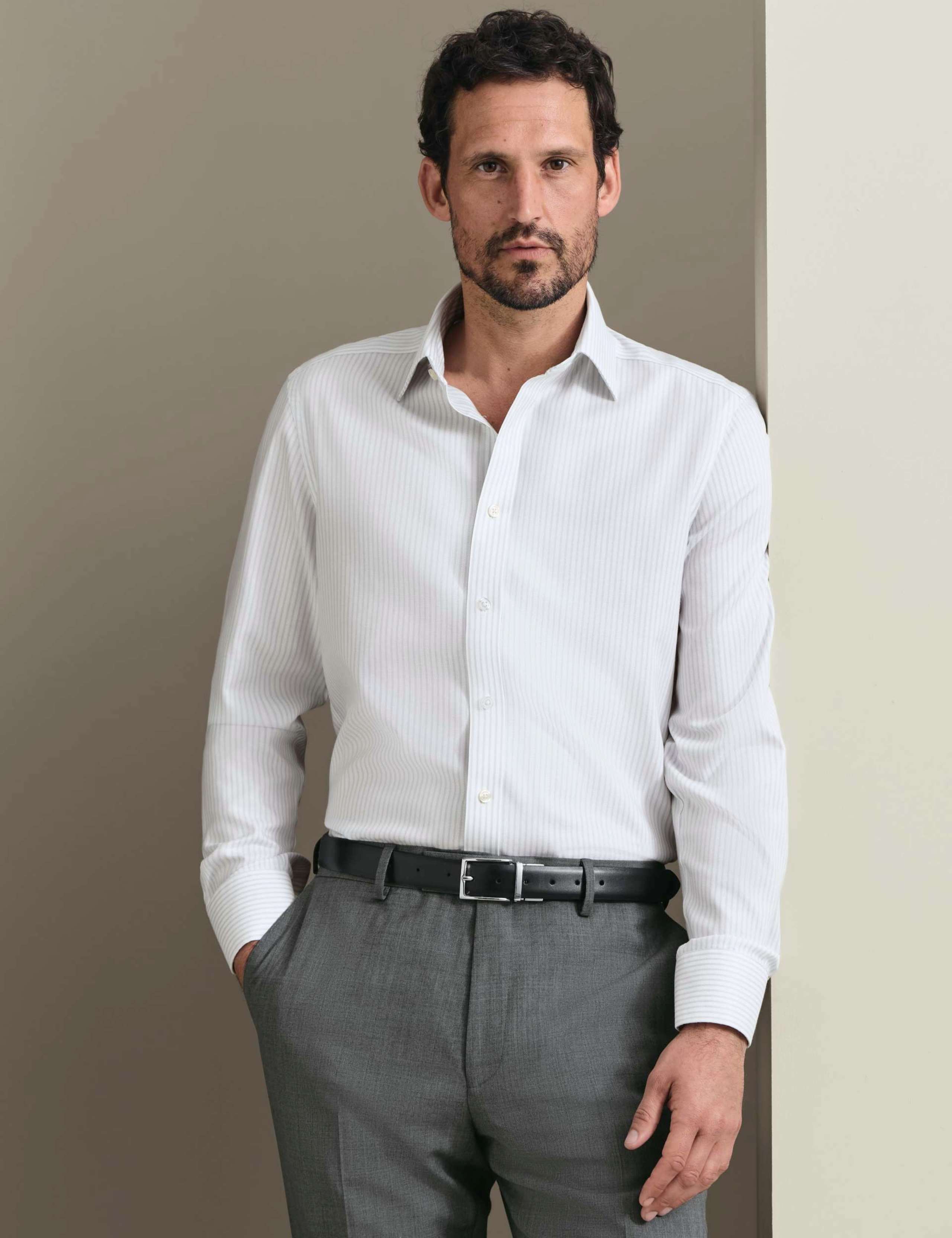Slim Fit Non Iron Striped Oxford Shirt 1 of 7