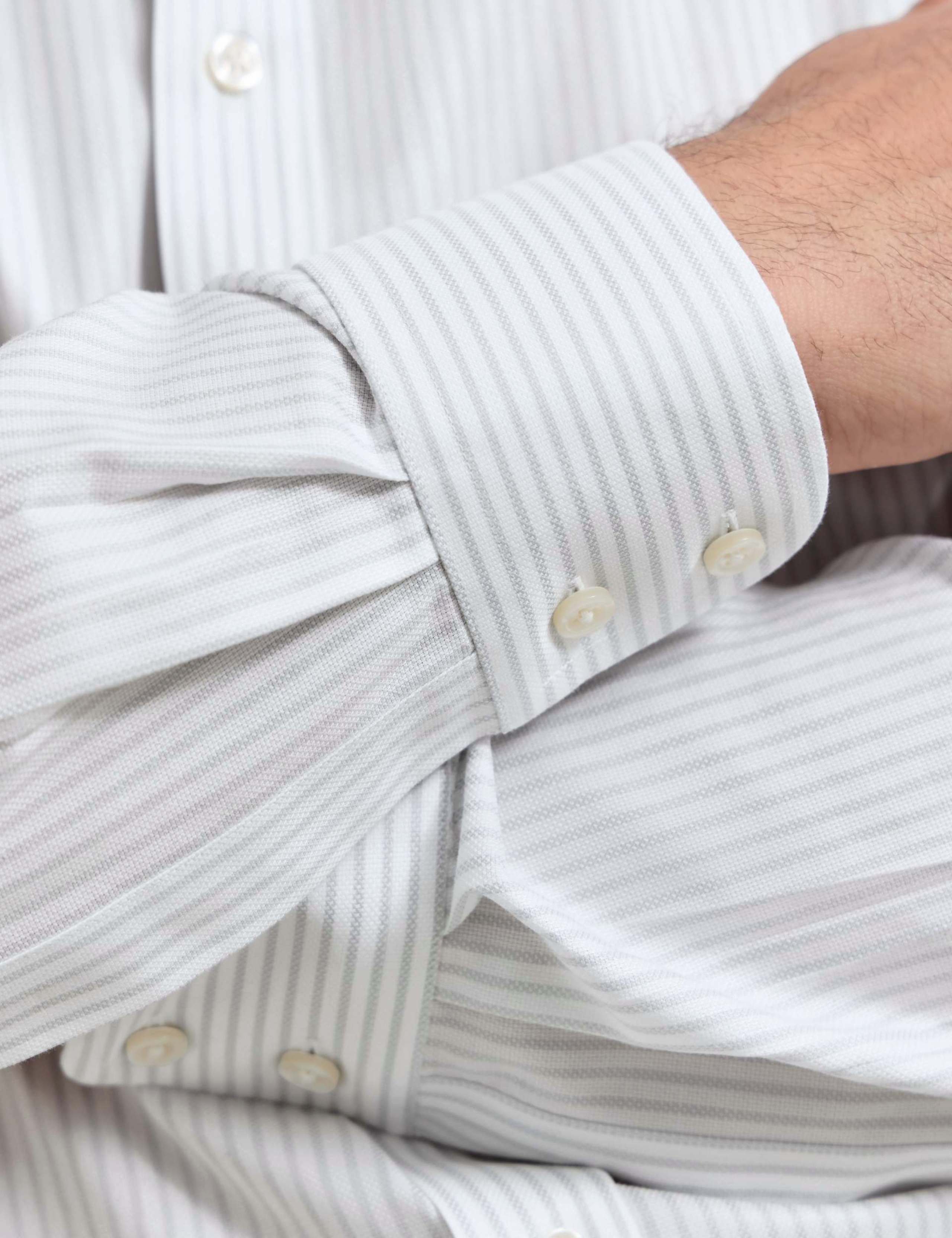 Slim Fit Non Iron Striped Oxford Shirt 4 of 7