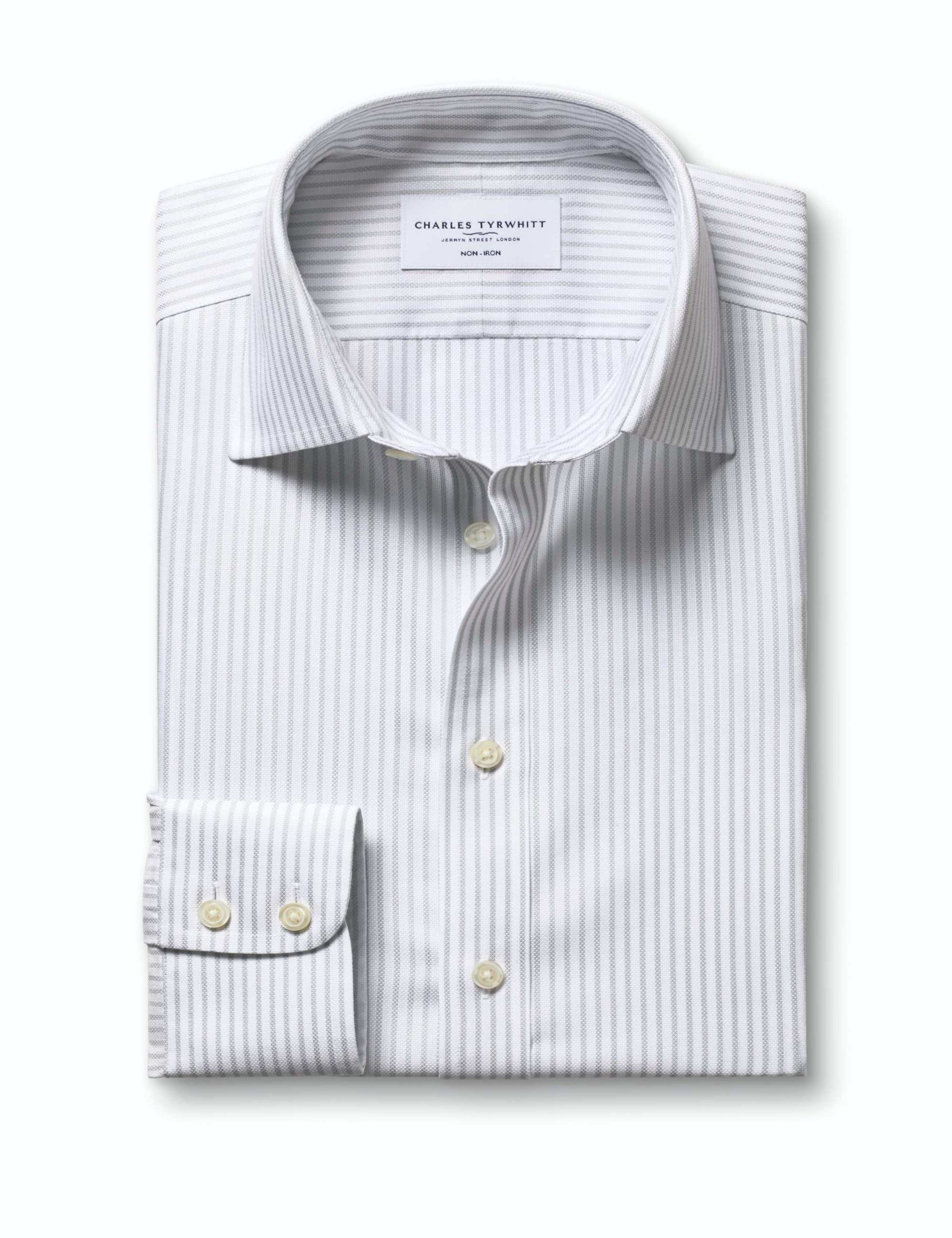 Slim Fit Non Iron Striped Oxford Shirt 5 of 7
