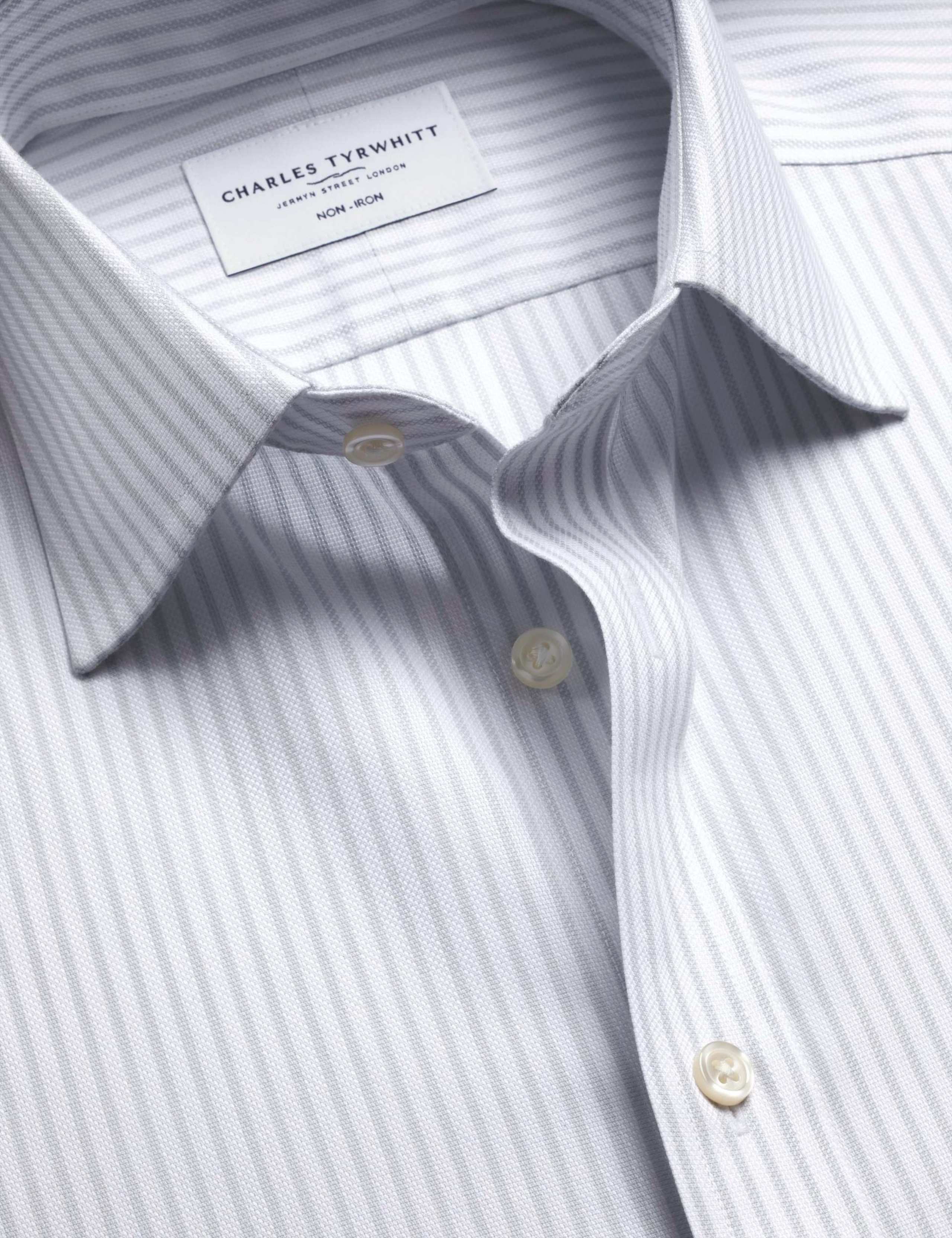 Slim Fit Non Iron Striped Oxford Shirt 6 of 7