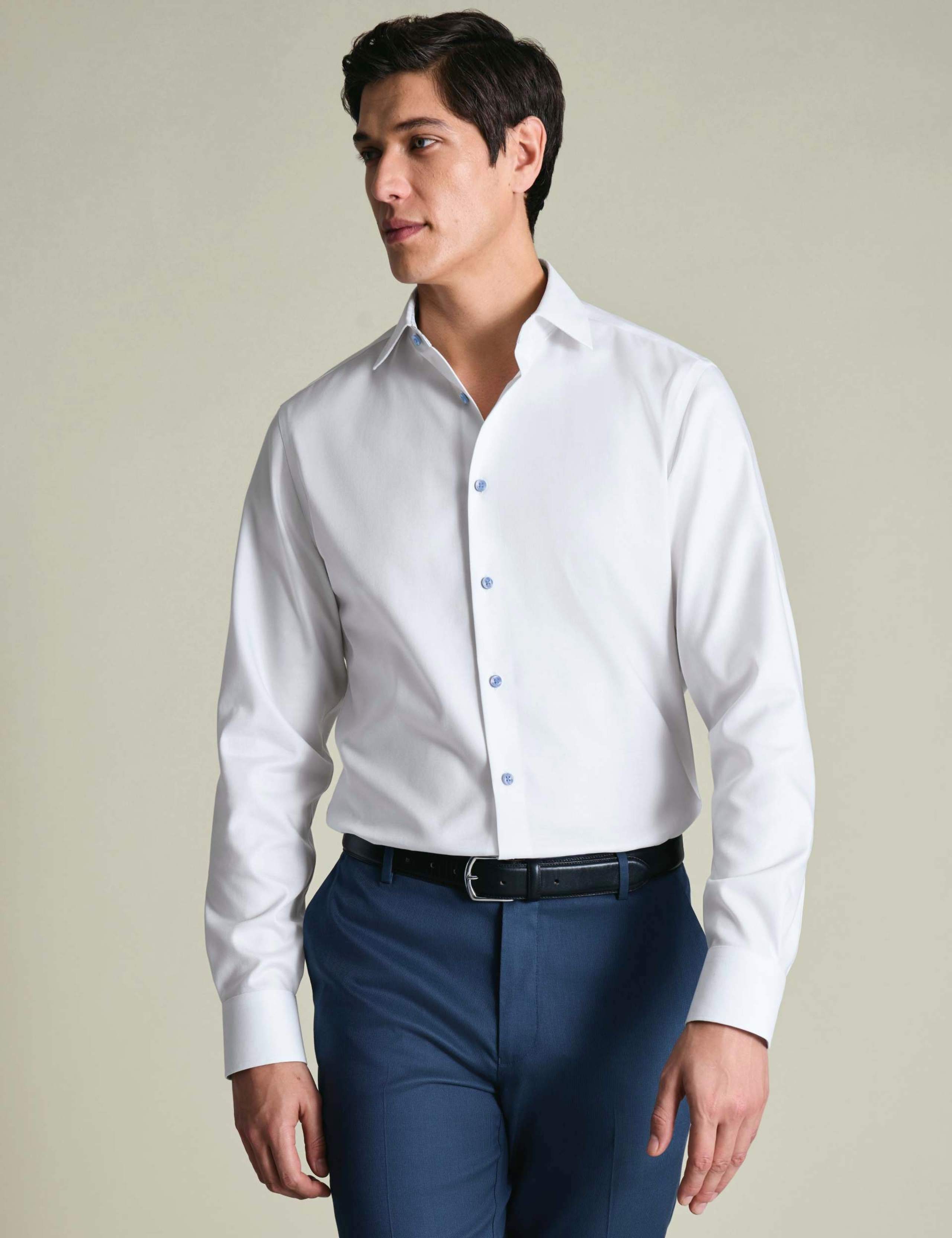 Slim Fit Non Iron Pure Cotton Trim Shirt 2 of 7