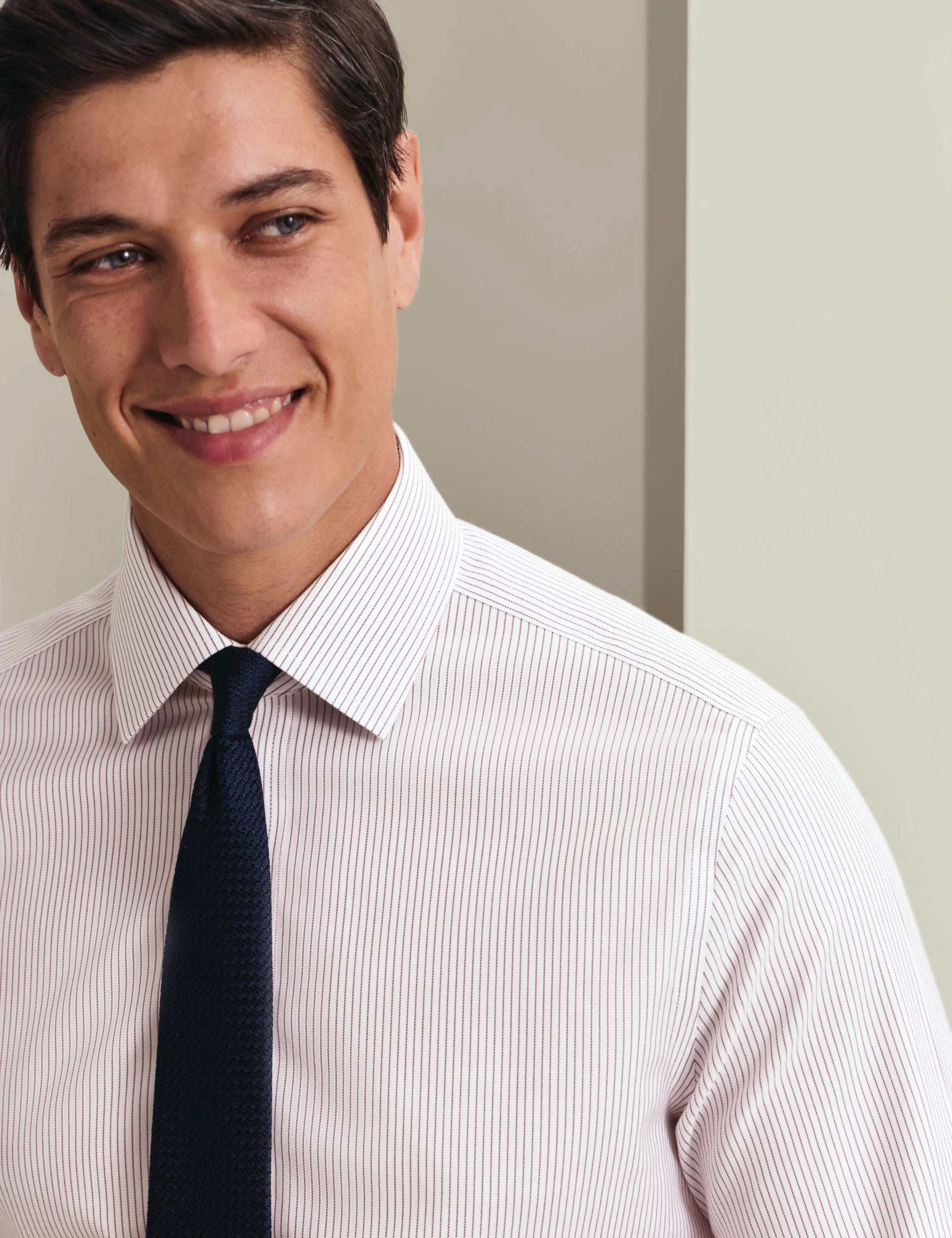 Slim Fit Non Iron Pure Cotton Striped Shirt 2 of 7