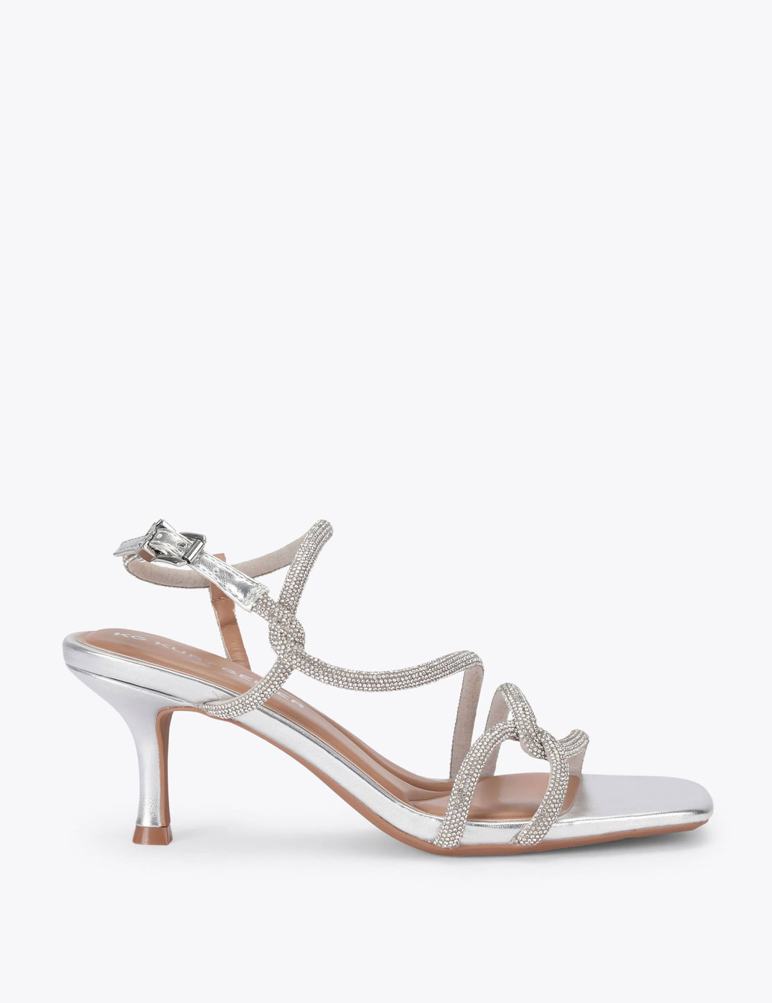 Sparkle Strappy Open Toe Heels 1 of 4
