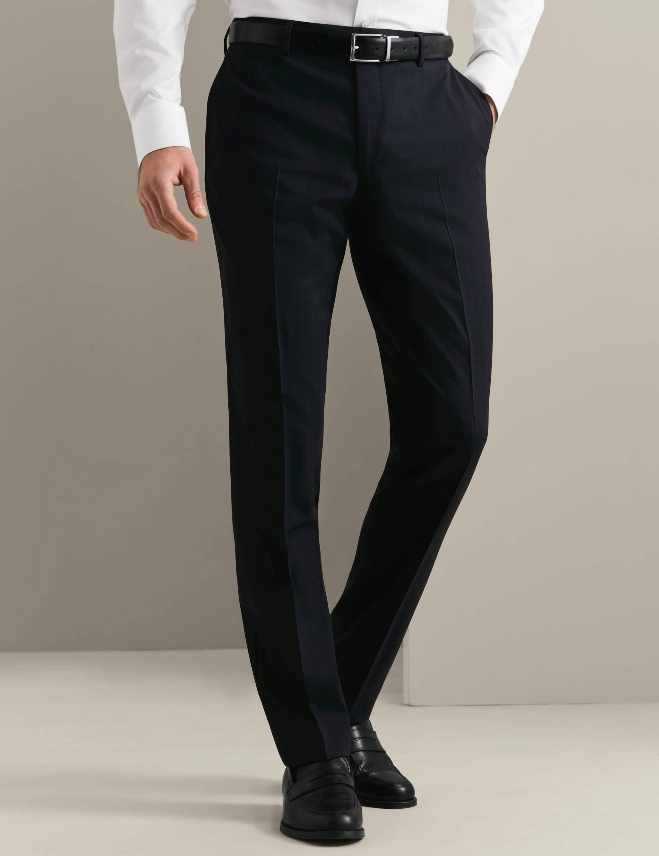 Slim Fit Wool Rich Striped Stretch Suit Trousers 1 of 5