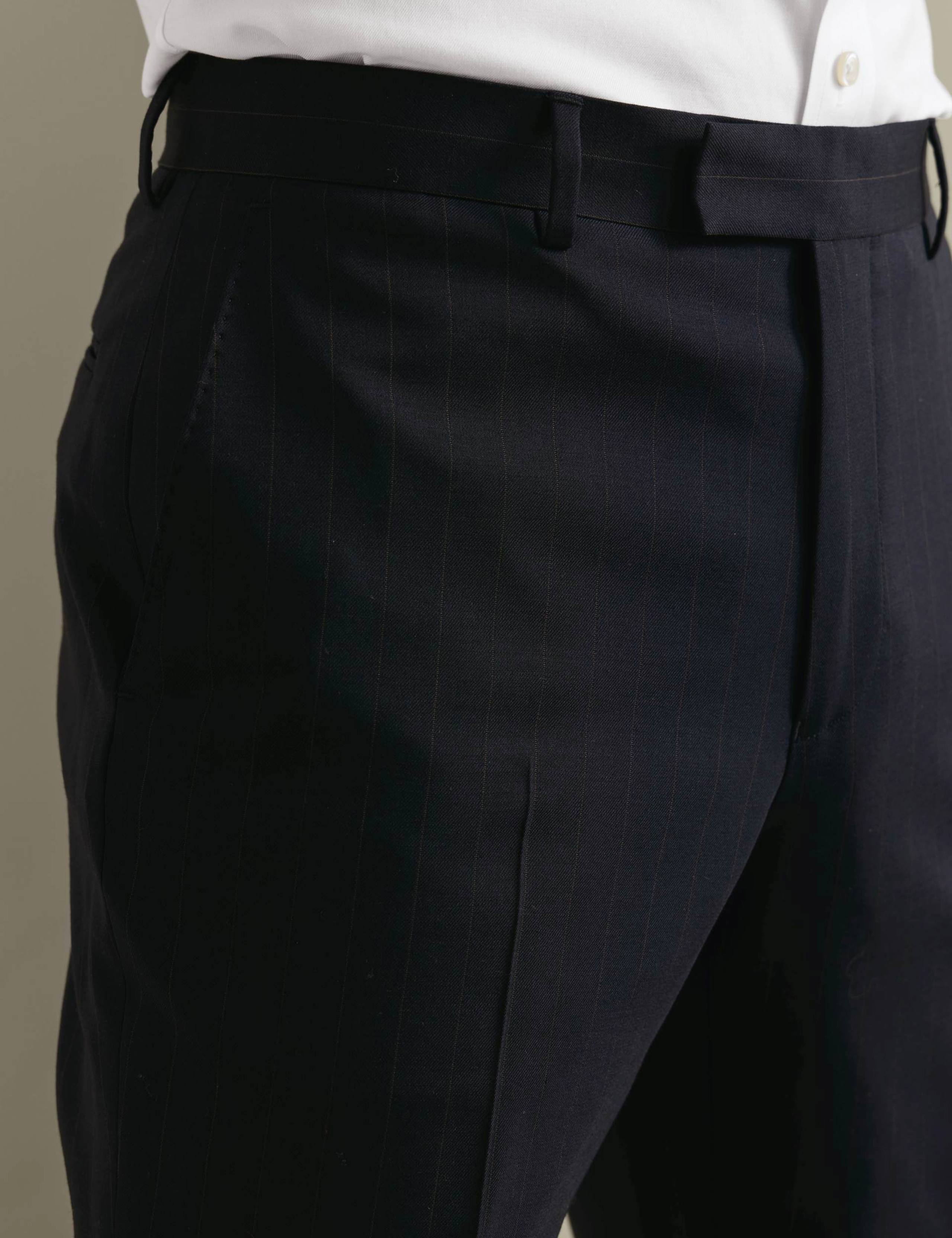 Slim Fit Wool Rich Striped Stretch Suit Trousers 4 of 5