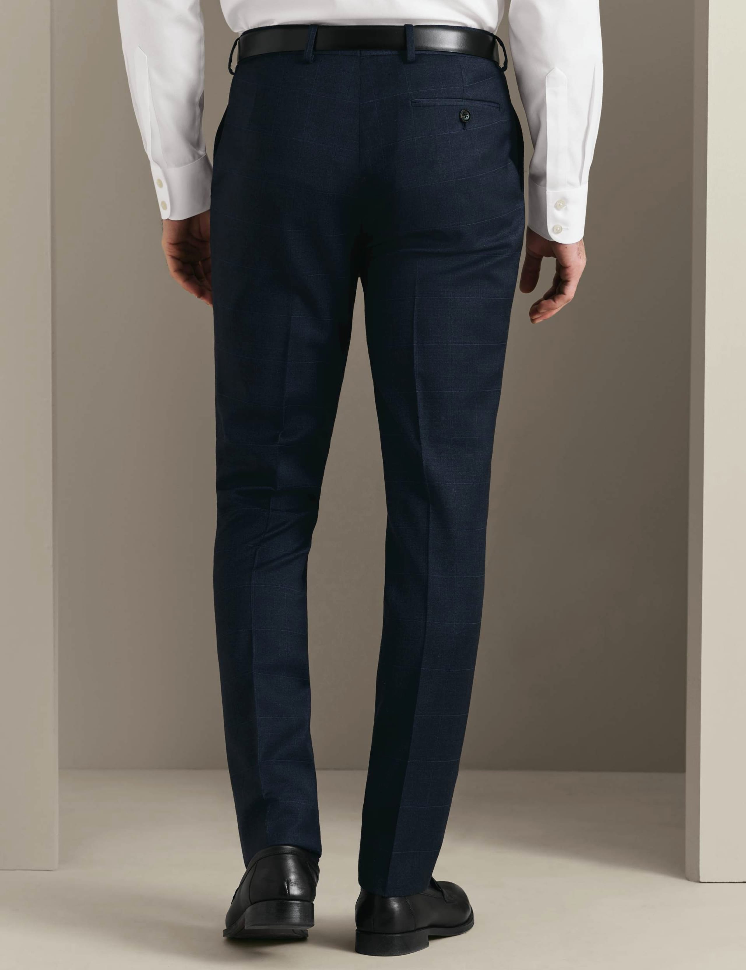 Slim Fit Wool Rich Check Stretch Suit Trousers 3 of 5