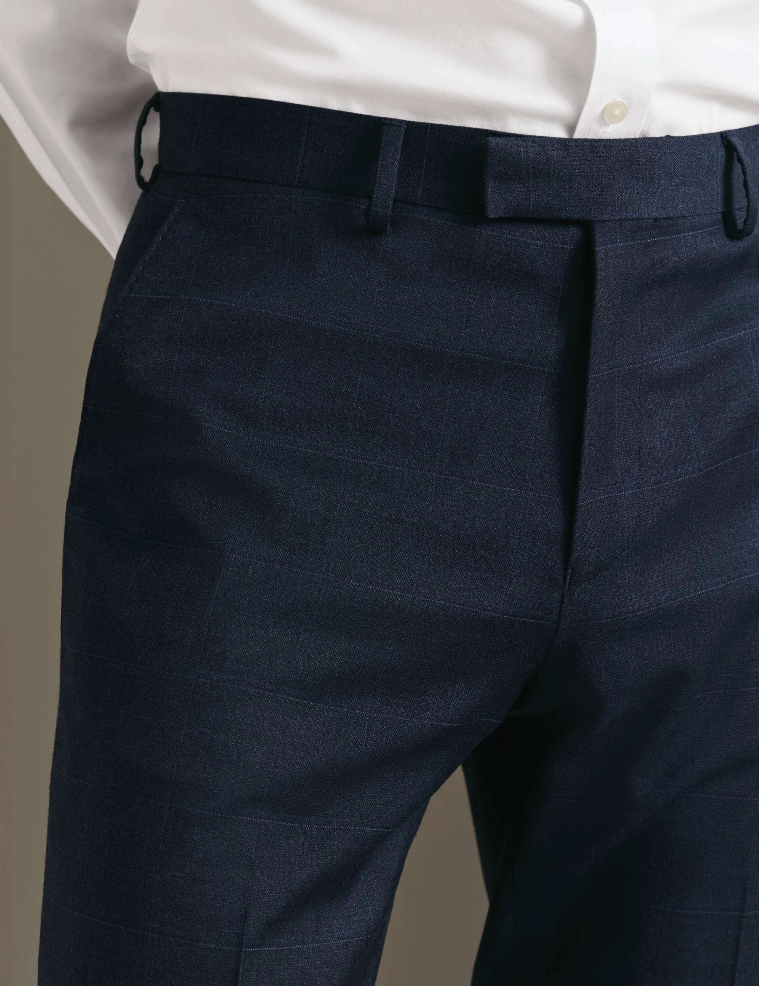 Slim Fit Wool Rich Check Stretch Suit Trousers 4 of 5