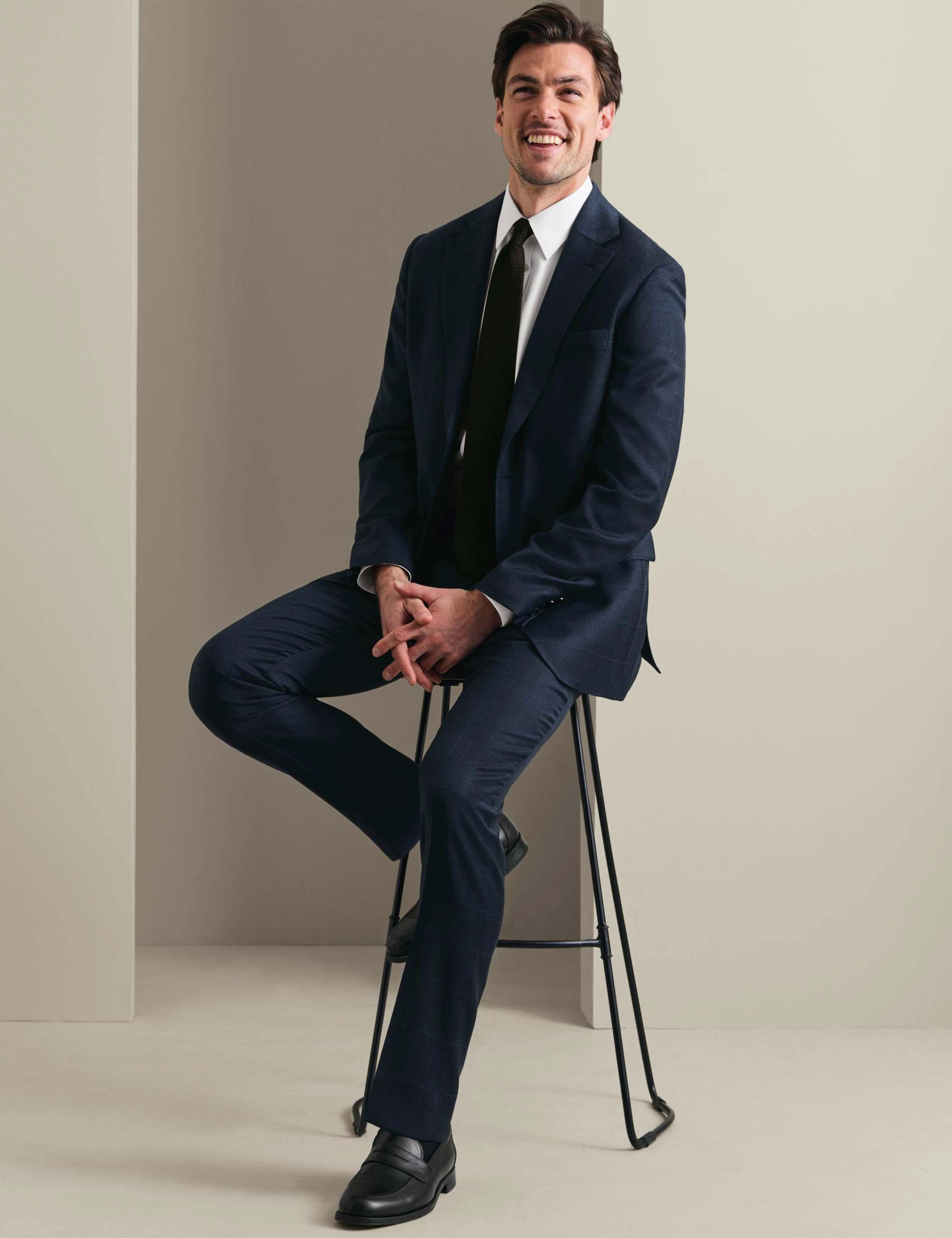 Slim Fit Wool Rich Stretch Check Suit Jacket 2 of 8