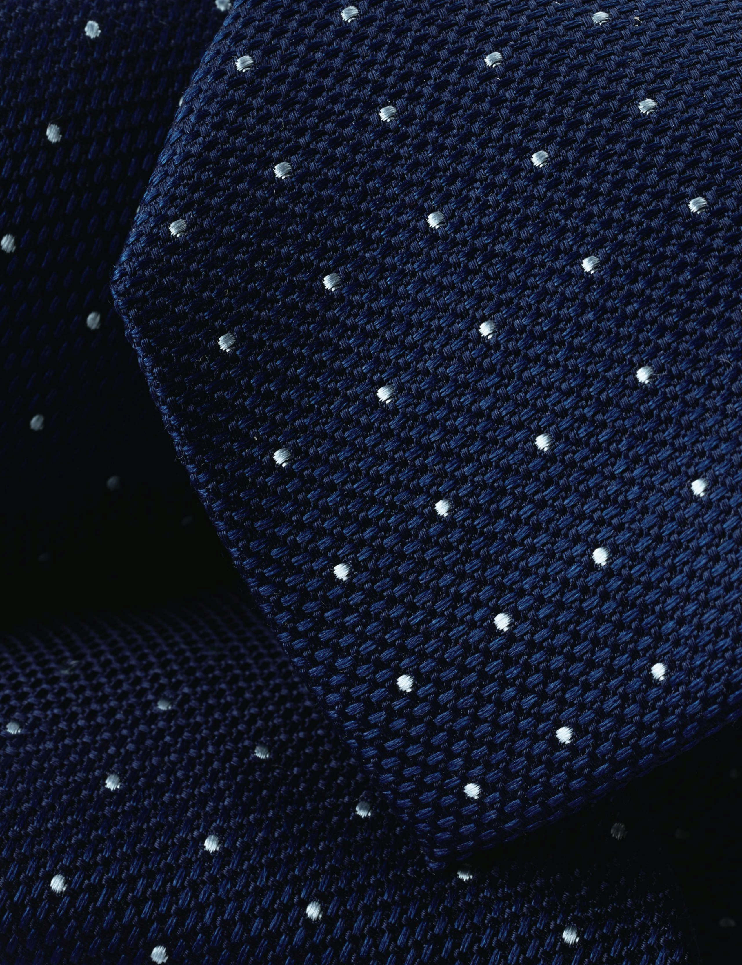 Woven Polka Dot Pure Silk Tie 3 of 3