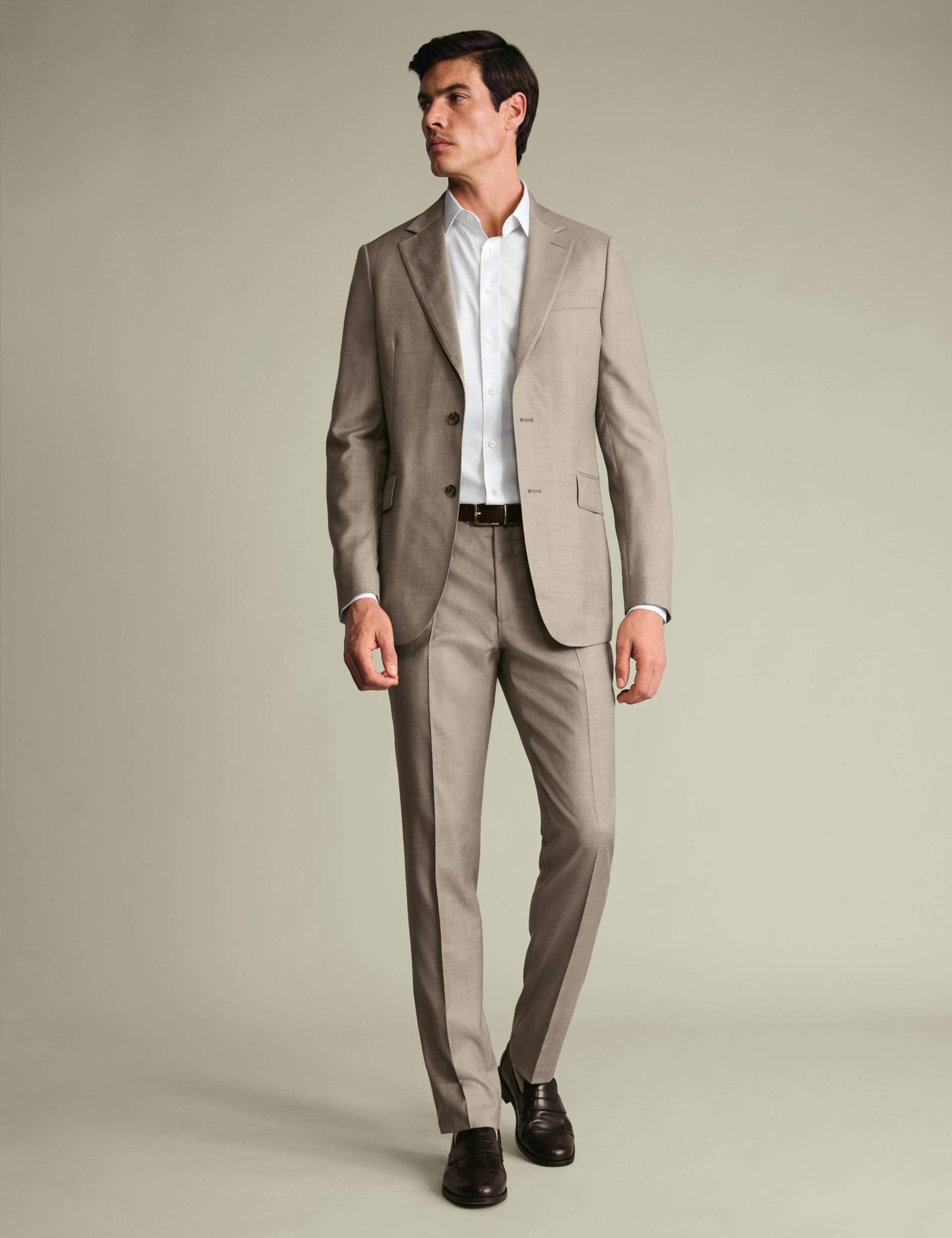 Slim Fit Super 100s Wool Twill Suit Trousers 2 of 4