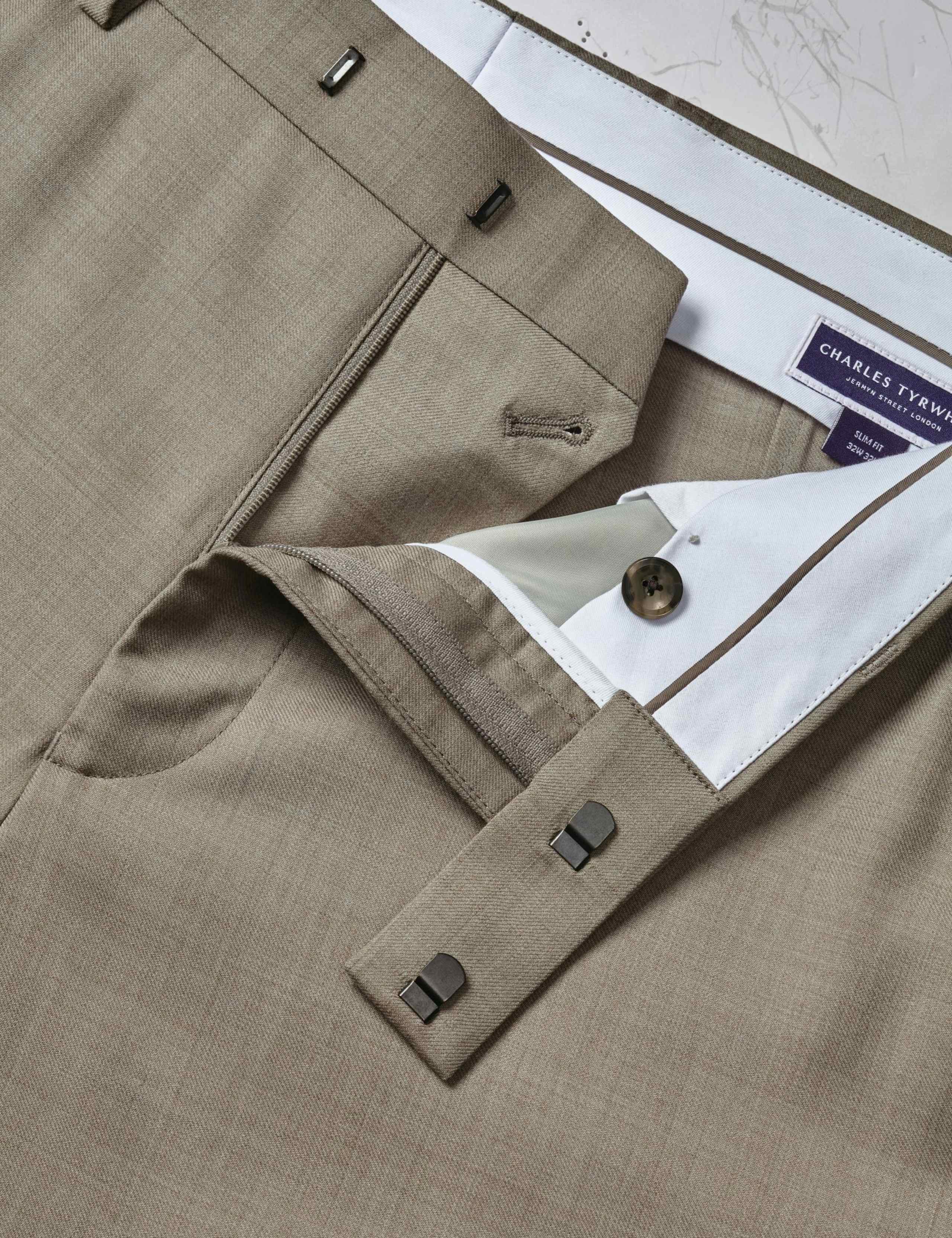 Slim Fit Super 100s Wool Twill Suit Trousers 4 of 4