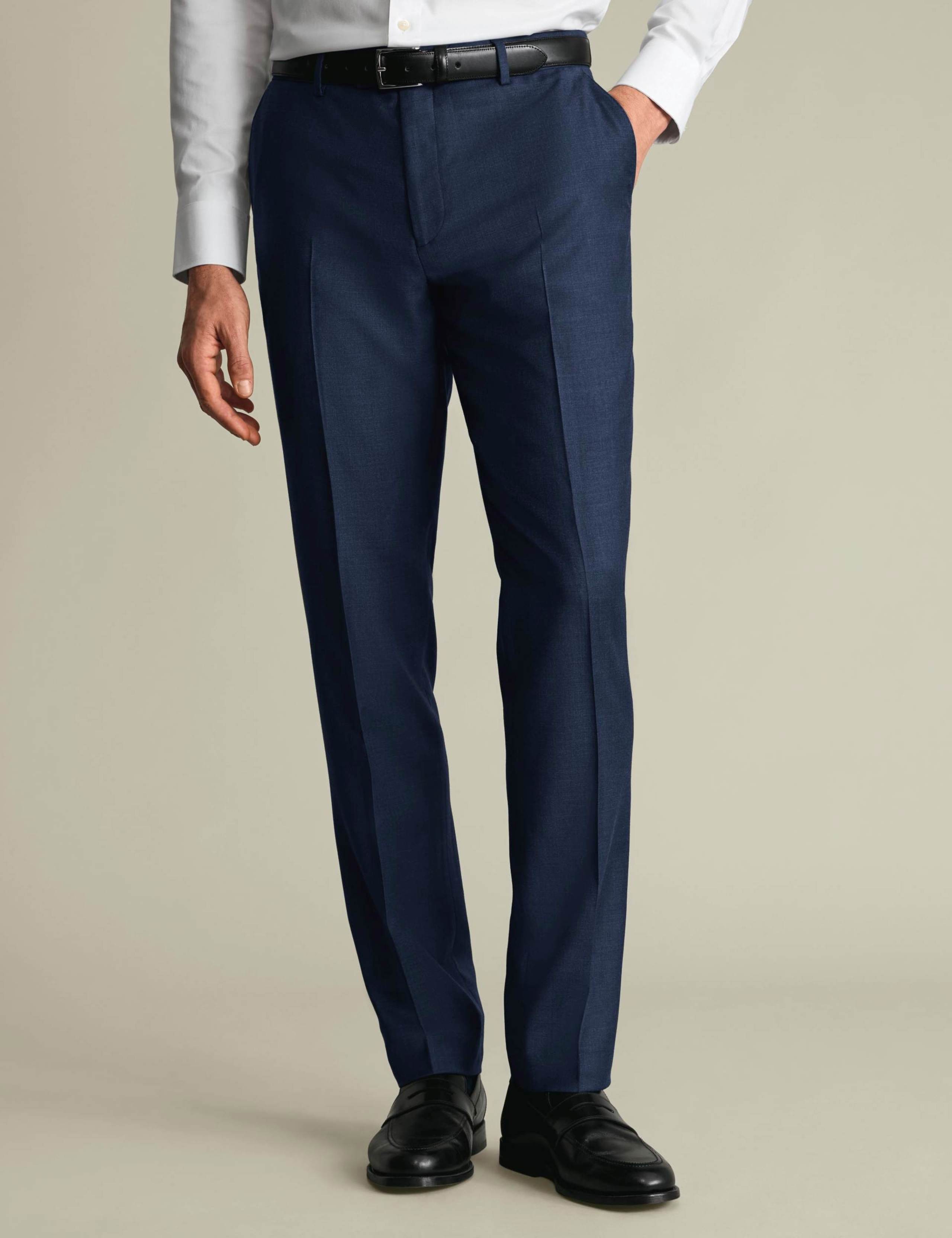Slim Fit Super 100s Wool Twill Suit Trousers 1 of 4